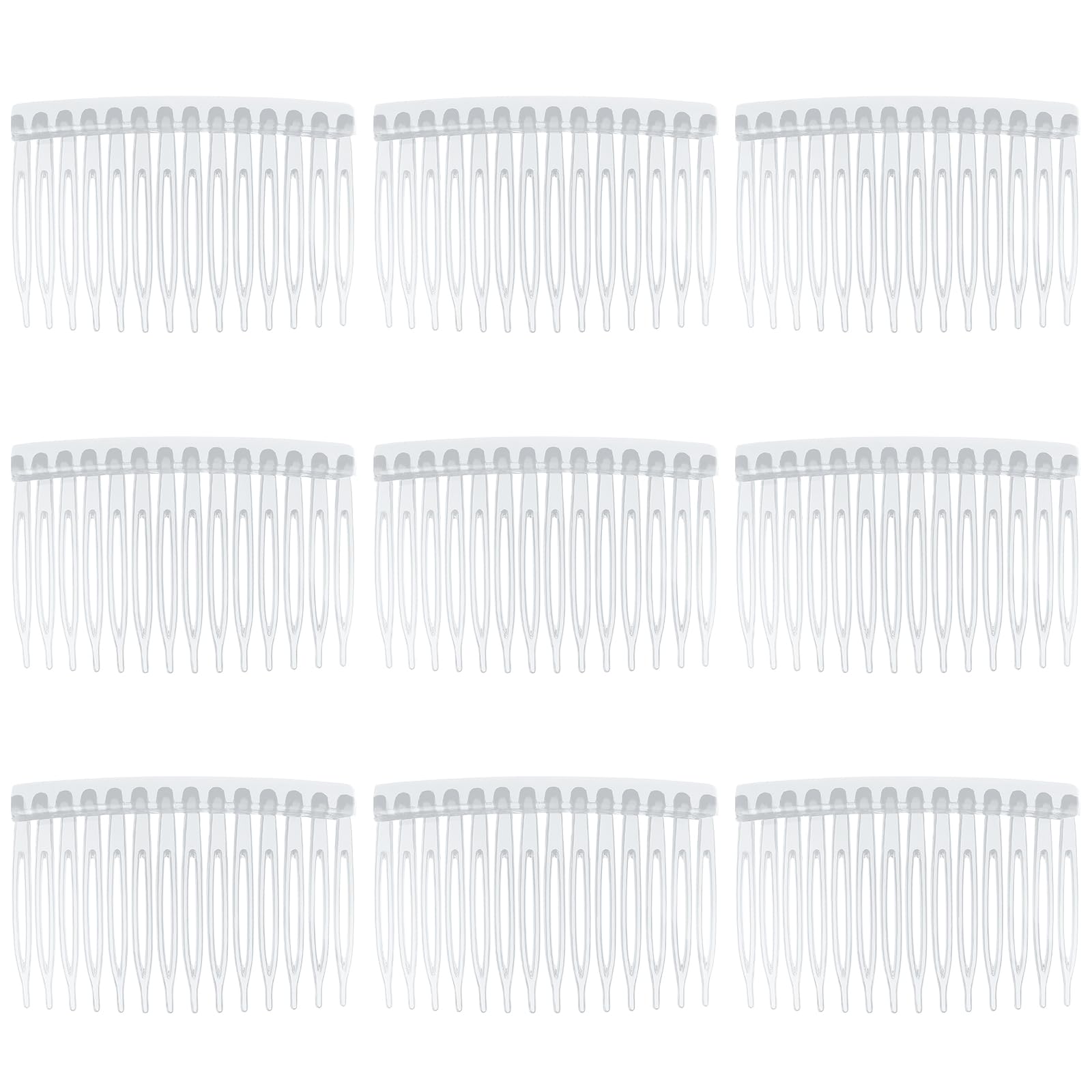 9-Piece Vintage French Hair Combs - 14 Teeth Plastic Side Combs, Transparent Twist Hair Clips for Women & Girls - Bridal Wedding Hair Accessories (Perfect for Updos, Braids & Vintage Styling)