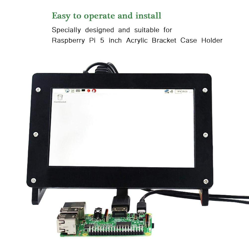 5 Inch Protective Case for Raspberry Pi Display - Black Acrylic Computer Enclosure with DIY Tools | Perfect for Raspberry Pi Projects, Electronics Prototyping & Maker Spaces
