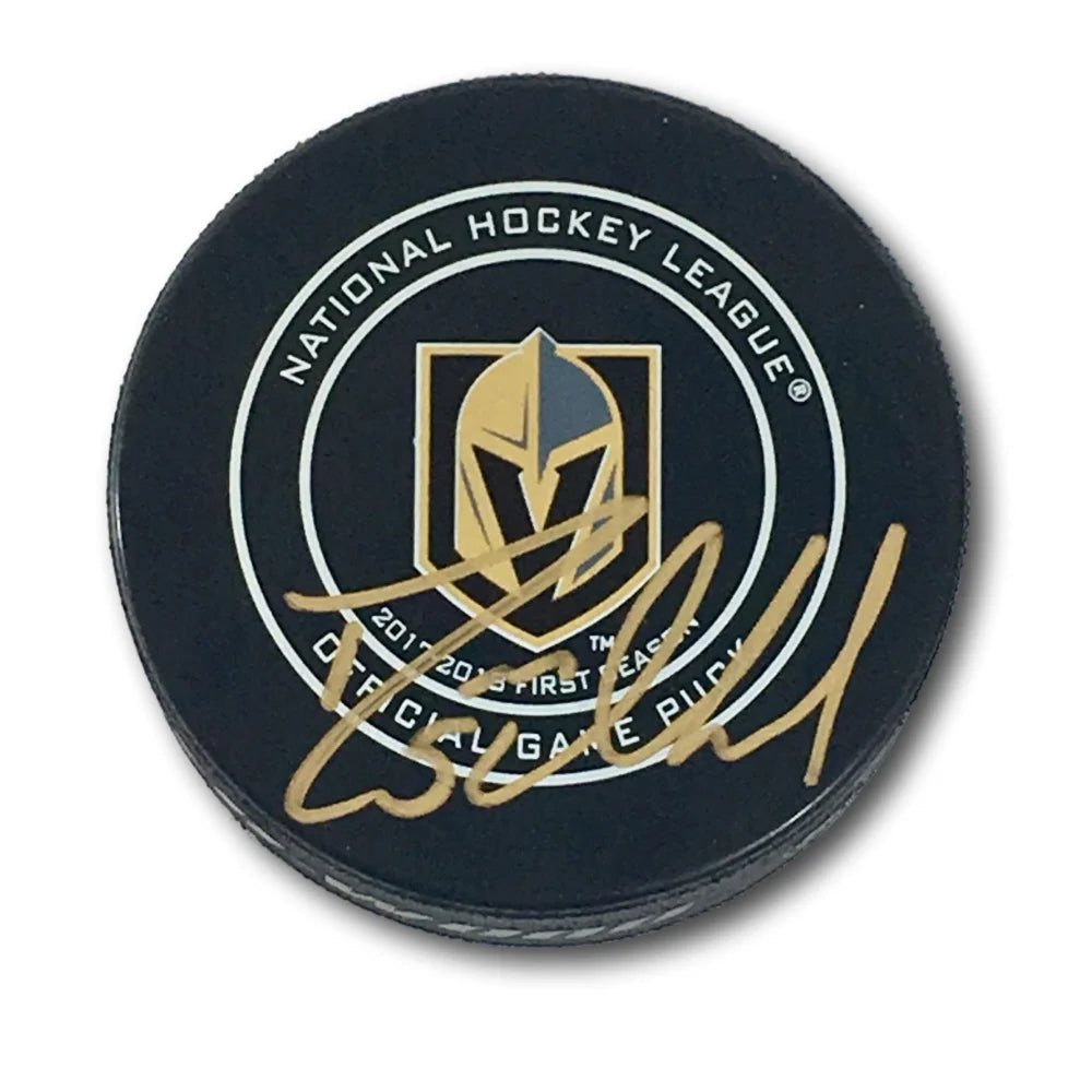 Deryk Engelland Autographed Vegas Golden Knights Hockey Puck with Display Case & JSA COA - Collectible NHL Memorabilia for Fans, Sports Decor, and Gift Ideas