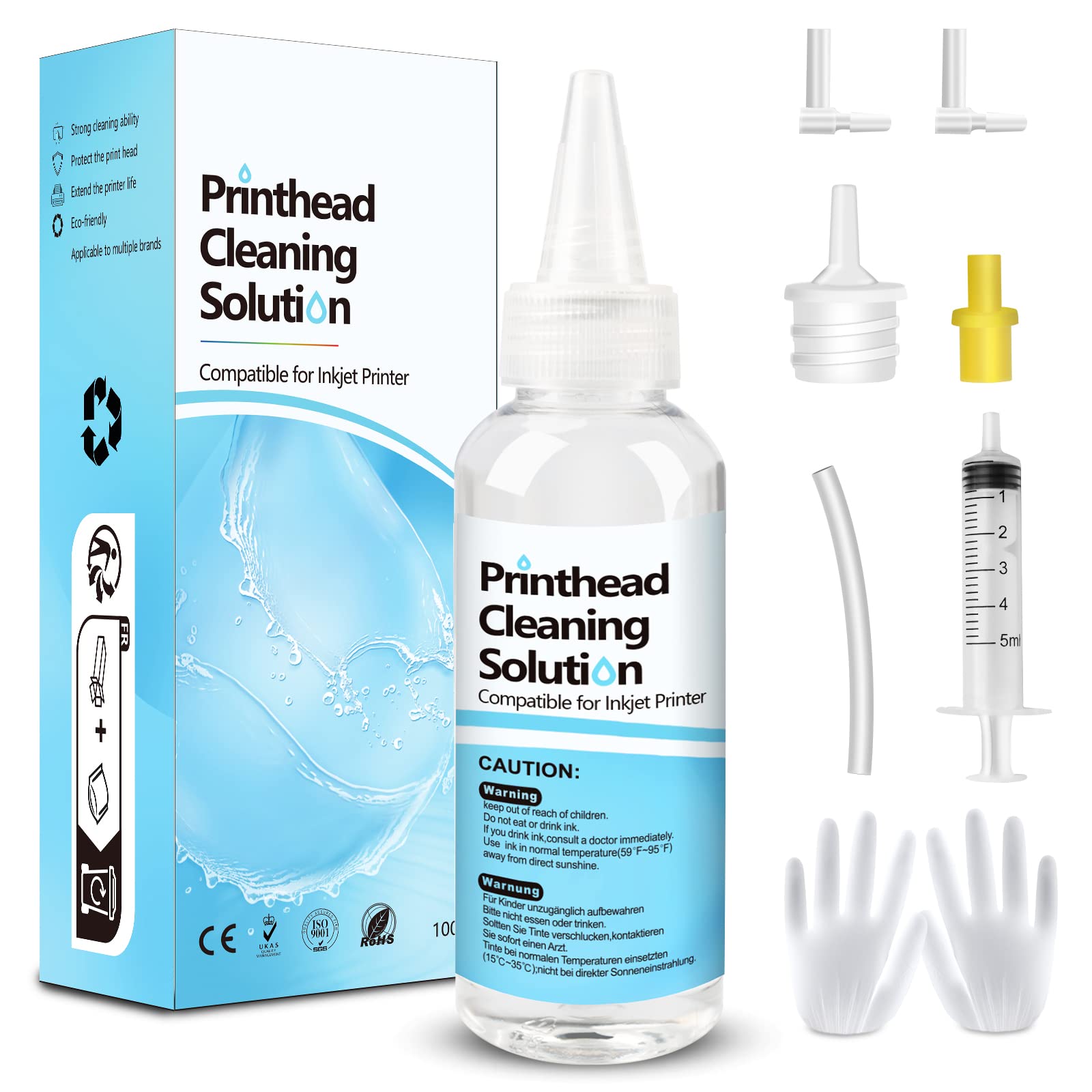 Epson Ecotank Printer Cleaning Kit | HP & Brother Printhead Cleaner Solution | Inkjet Printer Nozzle Maintenance Kit for Home & Office Use