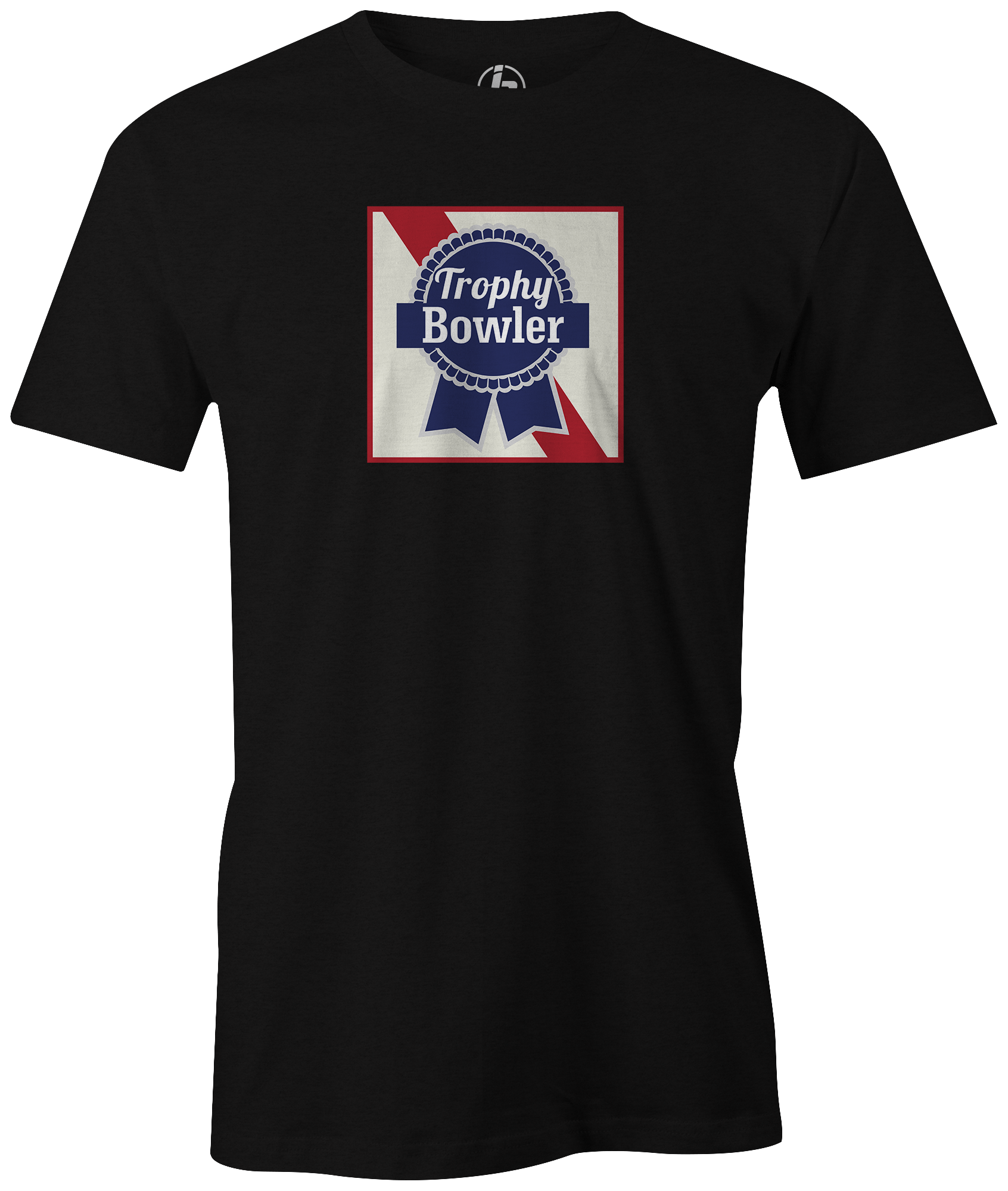 Pabst Blue Ribbon Beer League Bowling Trophy Bowler T-Shirt - Vintage Style Cotton Tee for Casual Wear, Sports Bars & Bowling Nights