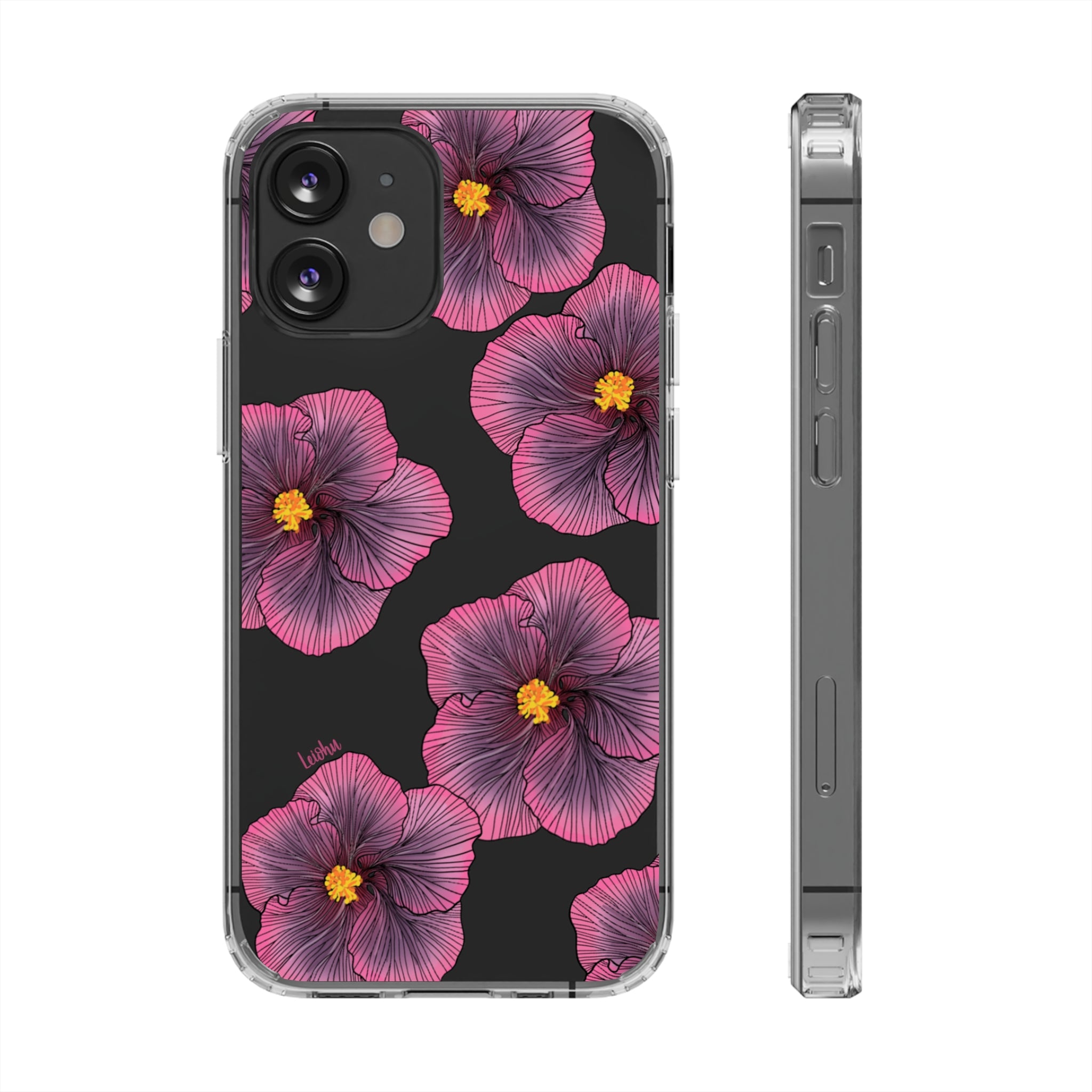 Sunset Hibiscus Clear Phone Case - Durable Protective Cover for iPhone & Samsung | Perfect for Everyday Use, Travel & Outdoor Activities