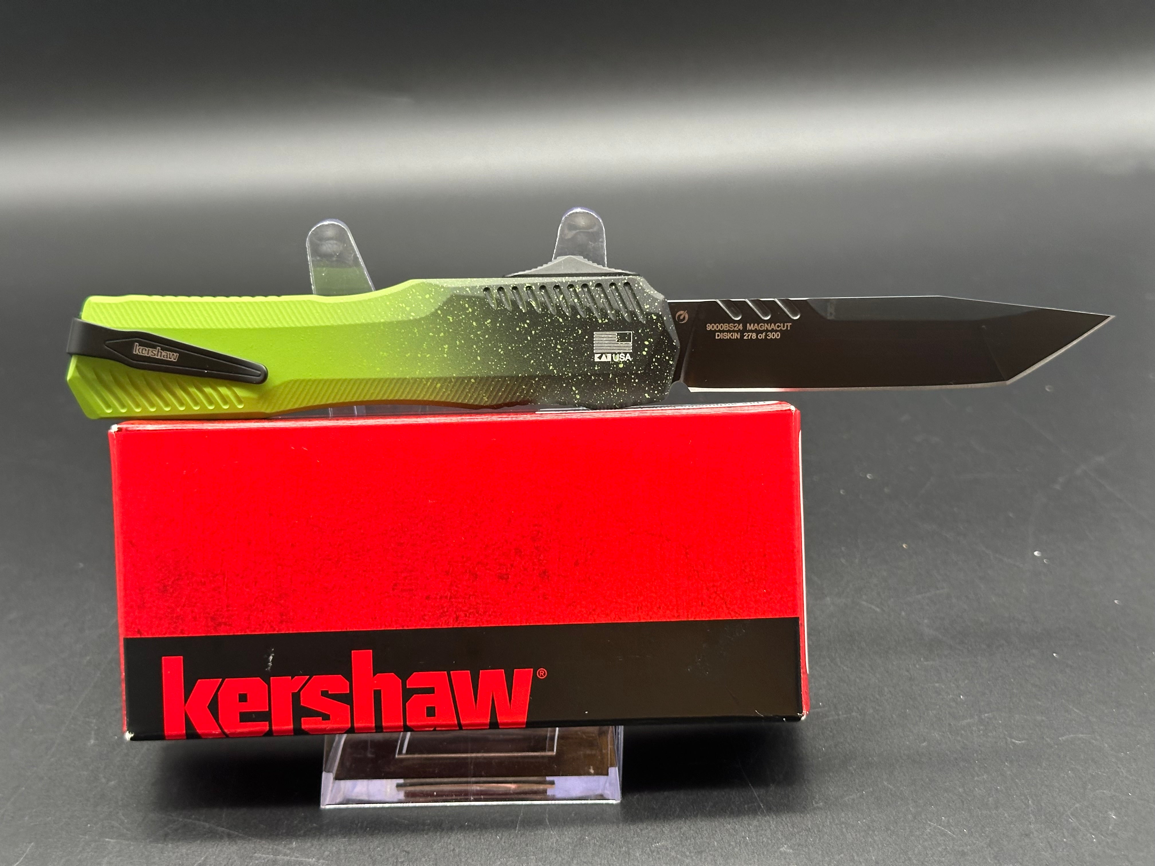 Kershaw Livewire Automatic Knife - Zombie Cerakote & MagnaCut Blade - Blade Show 2024 Exclusive - EDC, Outdoor Survival, Tactical Gear, Collector's Item
