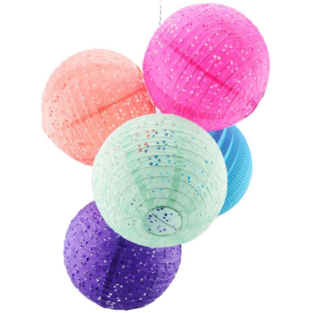20-Pack White Round Eyelet Lace Paper Lanterns for Wedding Decorations, Party Supplies & Home Decor - Elegant Hanging Lighting for Indoor/Outdoor Events