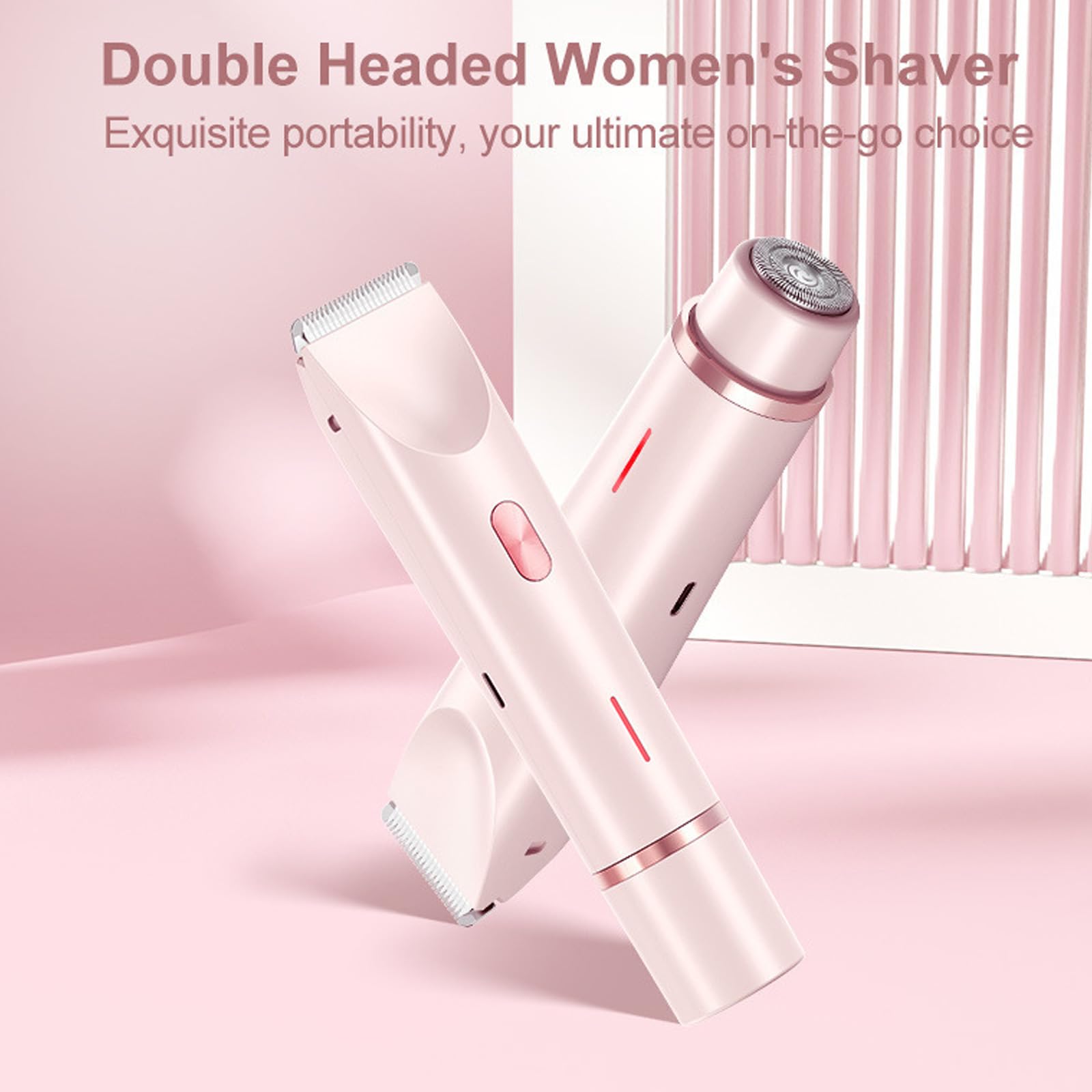 Premium Women's Bikini Trimmer & Body Shaver - 2-in-1 Dual Head Electric Razor for Pubic Hair, Underarms, Legs, Arms & Facial Hair | Painless Hair Removal for Smooth Skin | Perfect for Travel, Gym & Beach Prep (Purple)
