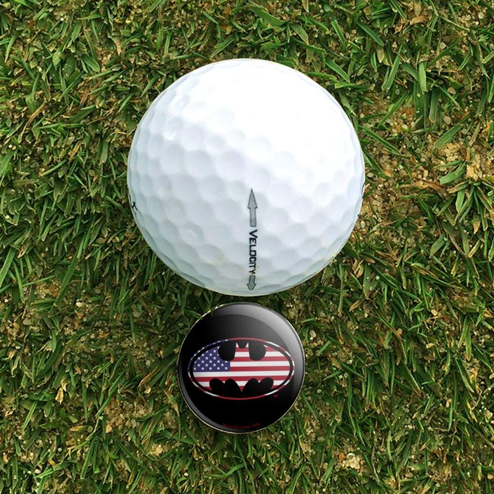 Batman USA American Flag Shield Logo Golf Hat Clip with Magnetic Ball Marker - Stylish Golf Accessory for Fans & Patriotic Golfers
