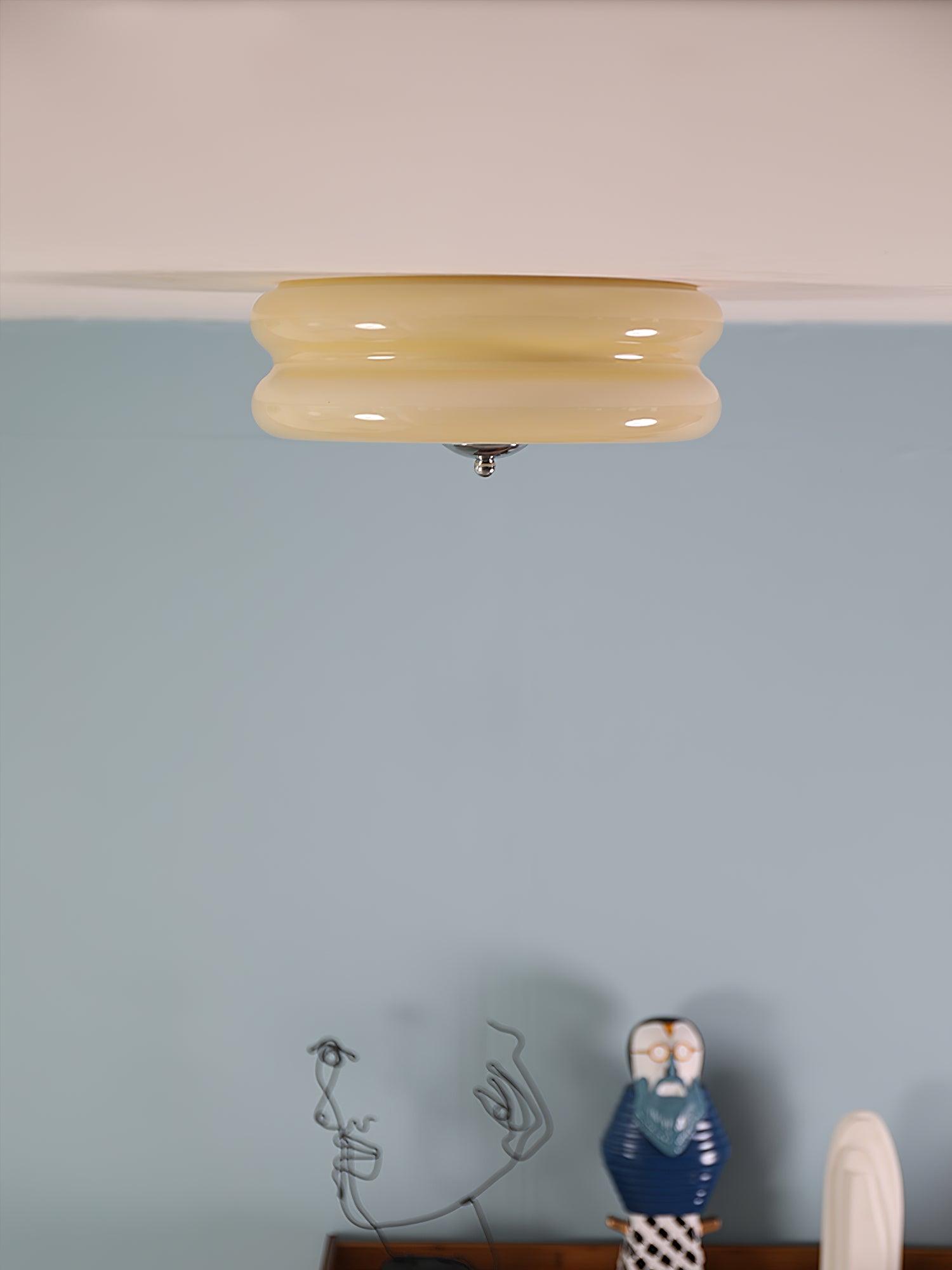 Art Deco Vintage Ceiling Light Fixture - Antique Bronze Finish, Crystal Accents - Perfect for Dining Room, Bedroom, or Foyer Lighting