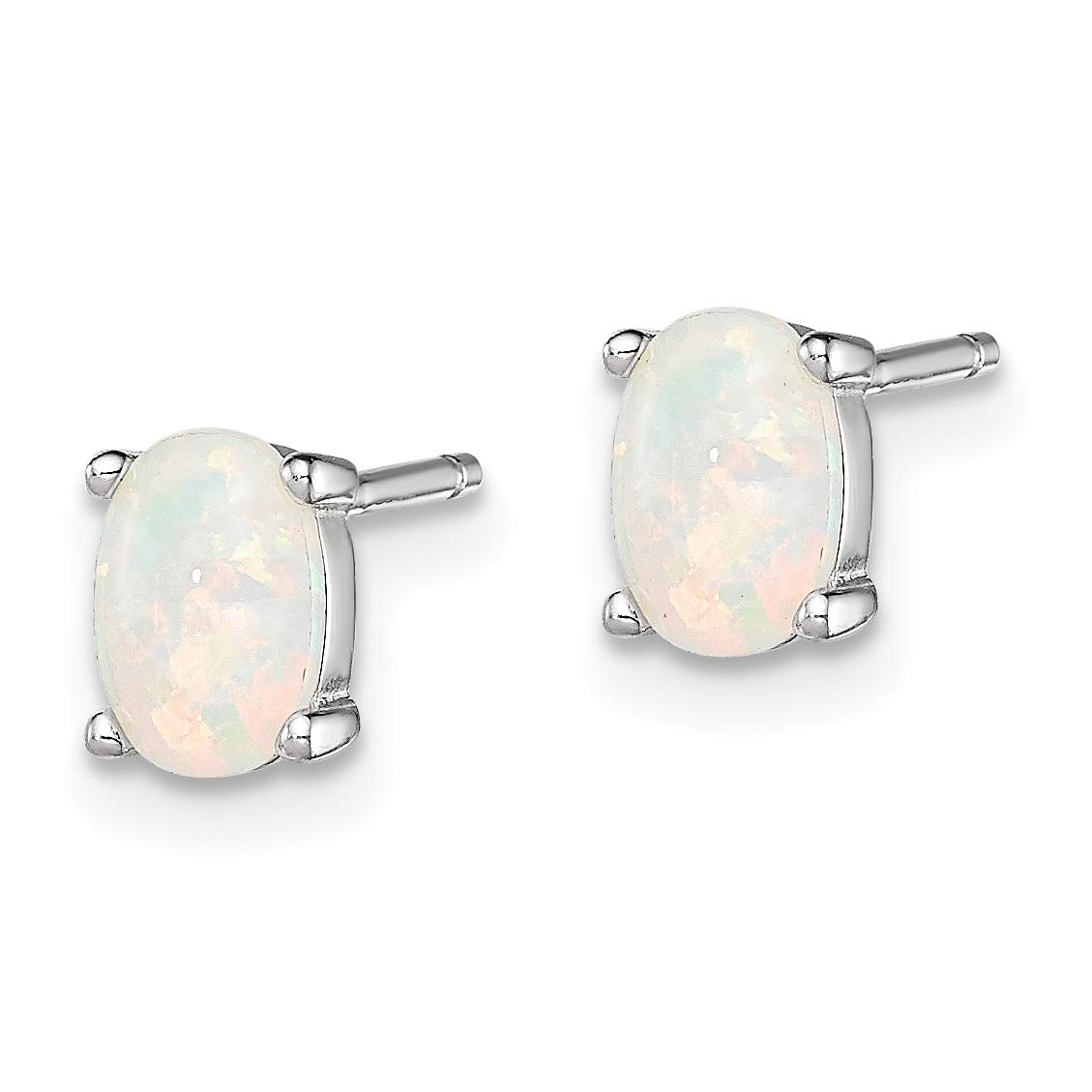 925 Sterling Silver Lab Opal Stud Earrings for Women - Hypoallergenic Gemstone Jewelry - Perfect for Everyday Wear, Gifts & Special Occasions
