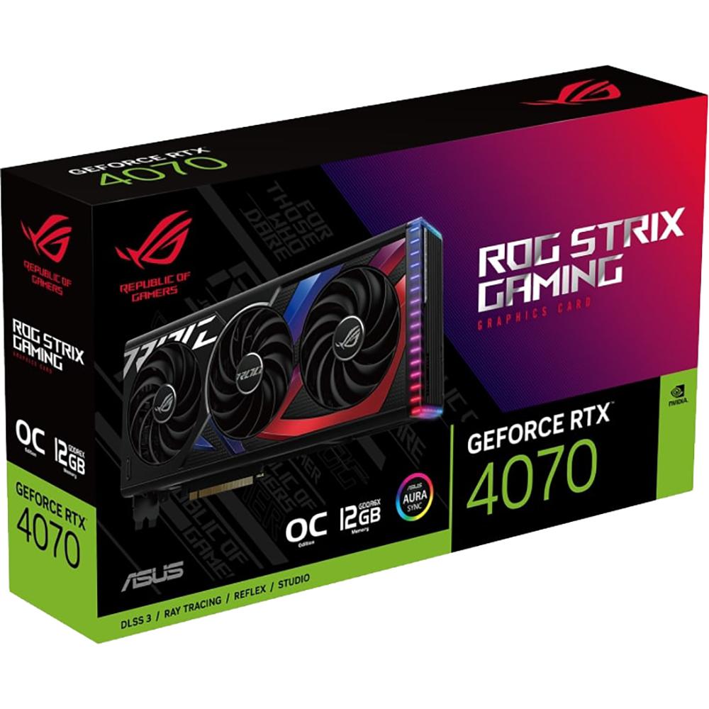 ASUS ROG Strix GeForce RTX 4070 OC Edition 12GB GDDR6 Gaming Graphics Card - High Performance for 4K Gaming, VR & Content Creation