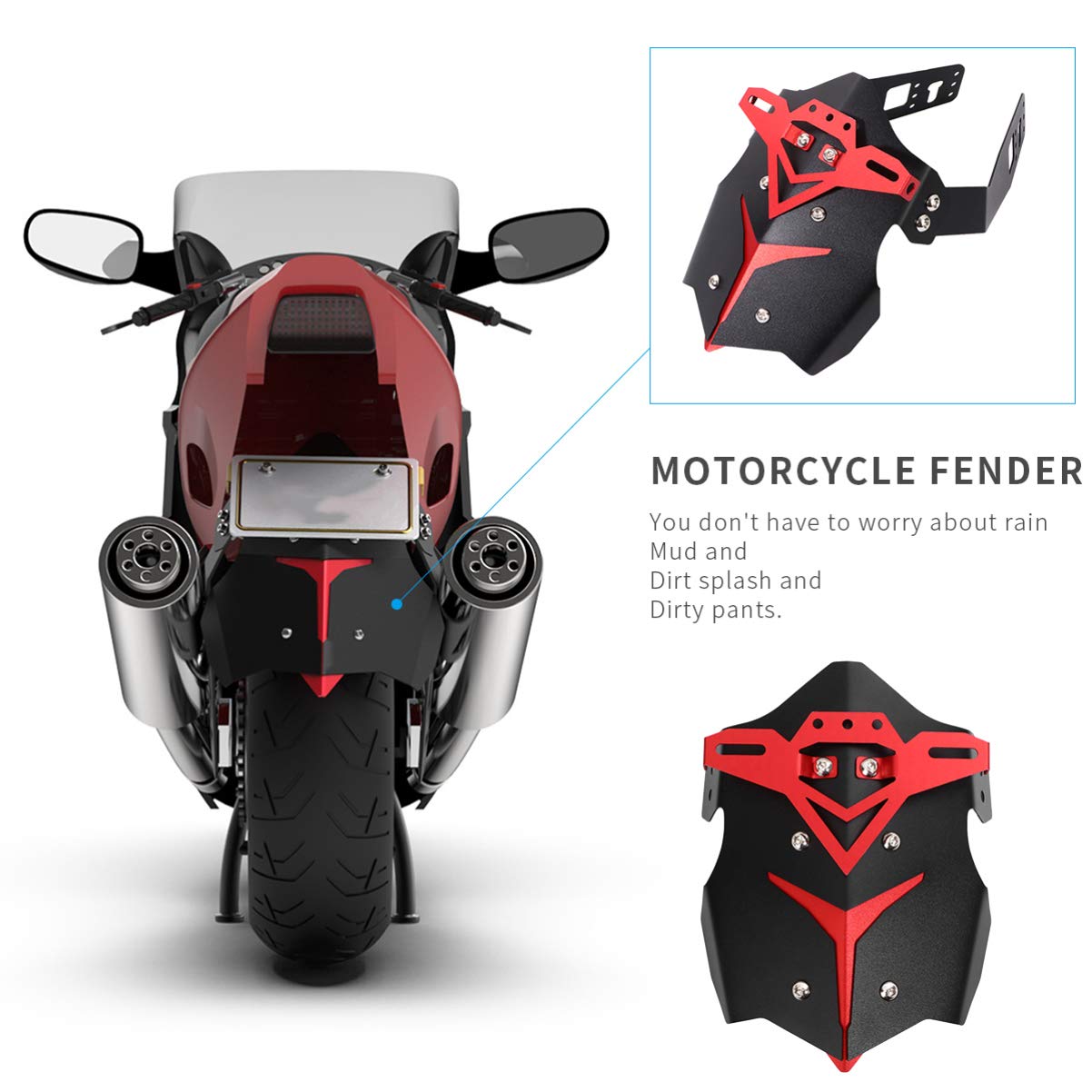 Garneck Motorcycle Front & Rear Motor Accessories Set - High Performance Bike Parts for Smooth Riding - Perfect for Commuting, Touring & Off-Road Adventures