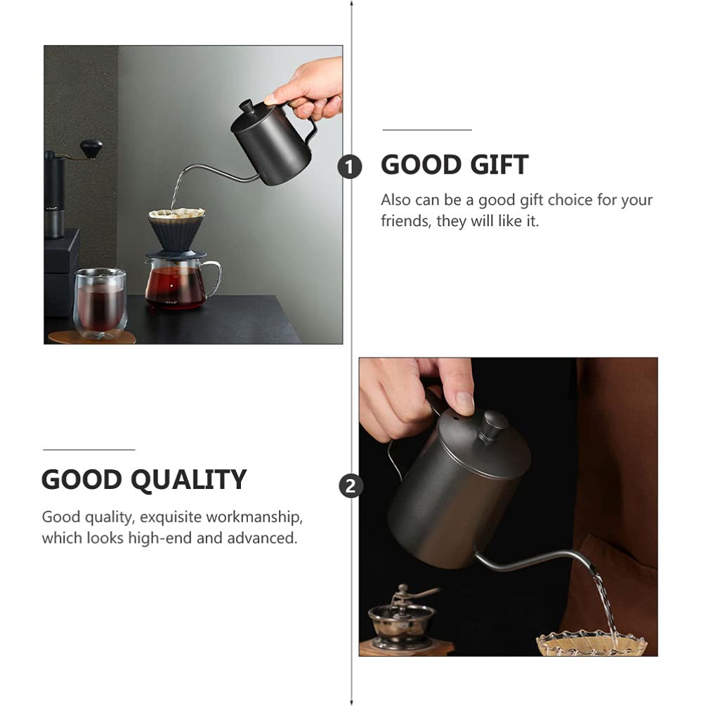 Premium Espresso Machine & Gooseneck Kettle Set - Stainless Steel Coffee & Tea Brewer with Narrow Drip Cup for Pour Over Coffee - Perfect for Home Baristas & Coffee Shops (Black)