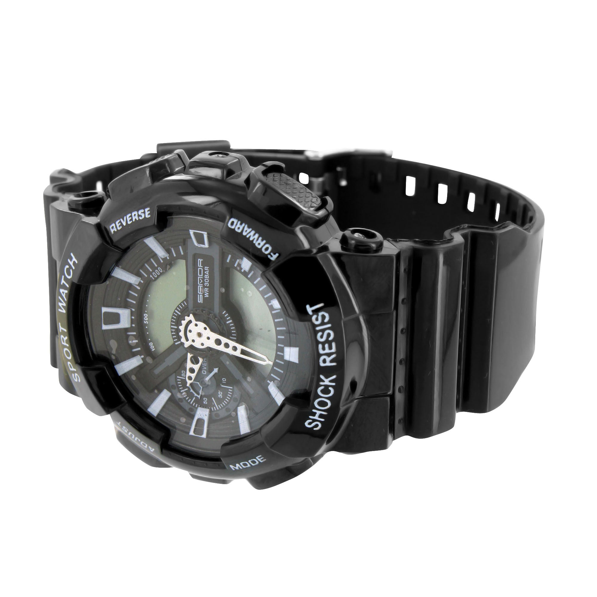 Shock Resistant Men's Sports Watch - All Black Durable Design for Running, Hiking & Outdoor Activities