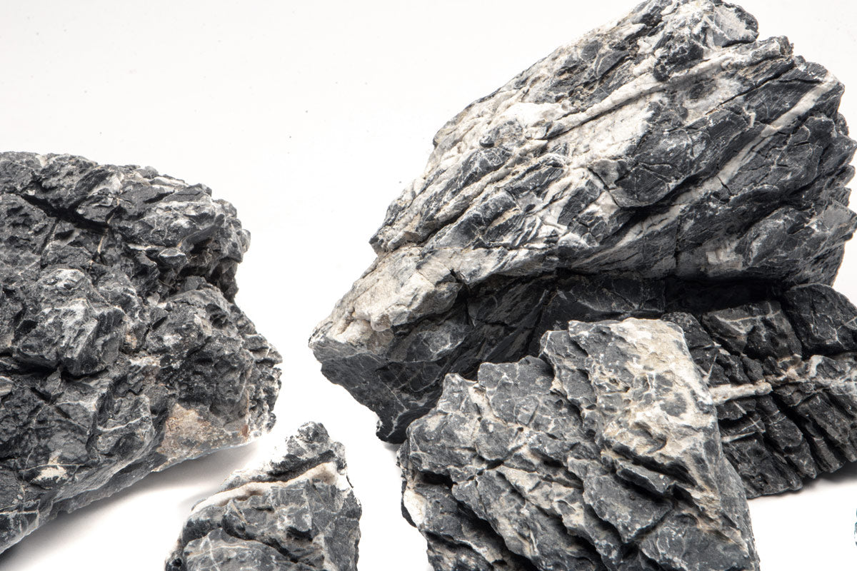 Premium Black Mountain Seiryu Stone for Aquascaping - Natural Japanese Rock for Planted Tanks, Zen Gardens & Home Decor