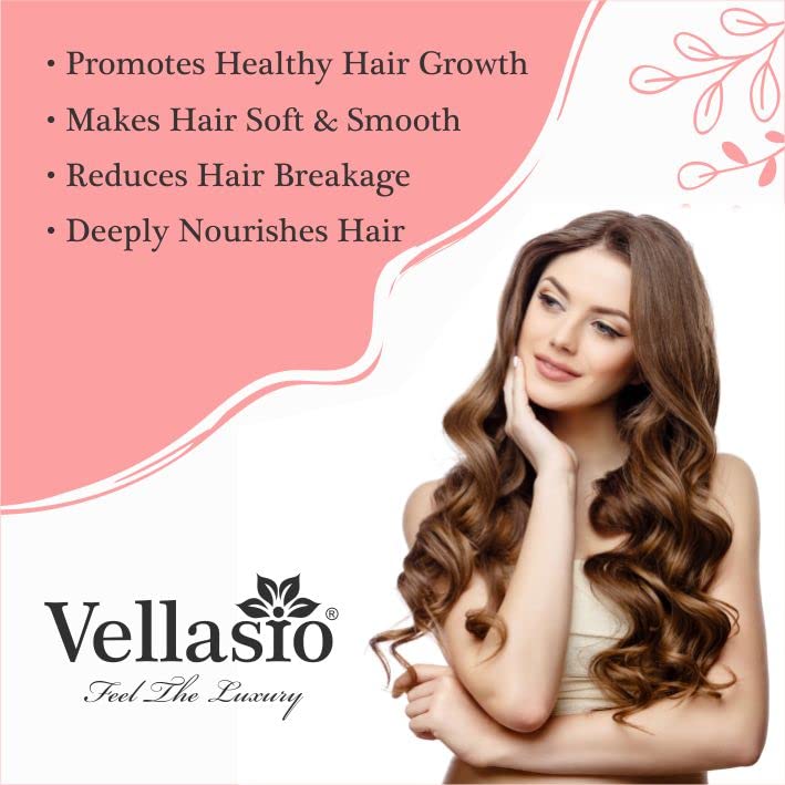 VELLASIO Keratin Almond Deep Conditioner for Dry & Frizzy Hair - Smoothing Hair Treatment for Soft, Shiny & Healthy Hair - Sulfate Free Hair Care for Women & Men - Perfect for Daily Use & Salon Quality Results