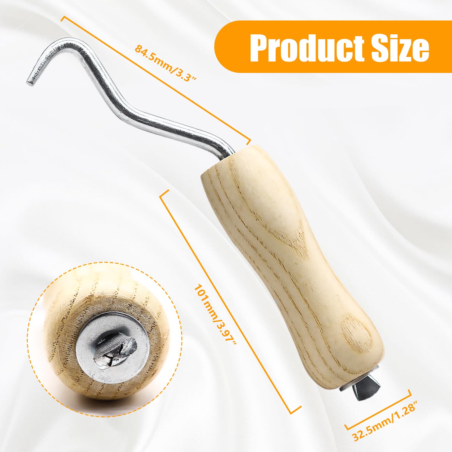 2PCS Rebar Wire Twister Tool - Heavy Duty Concrete & Metal Wire Twisting Tool with Wooden Grip Handle for Fence Construction, Rebar Tying, and DIY Projects - M-123 (Perfect for Construction Workers, Farmers, and Home Improvement)
