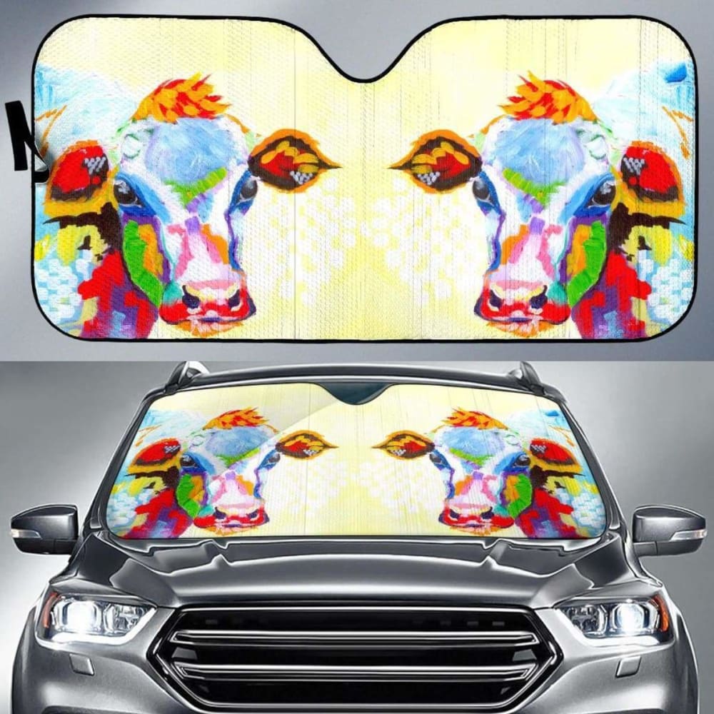 Car Windshield Sun Shade for Cows - UV Protection & Heat Blocking for Vehicles (34