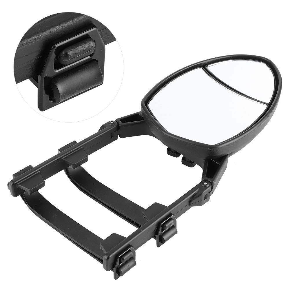 Universal 7.5X5.5 Inch Adjustable Dual View Towing Mirrors - Clip On Rearview Side Oval Mirror Extensions for Cars & Trucks - Perfect for Safer Towing and Enhanced Visibility