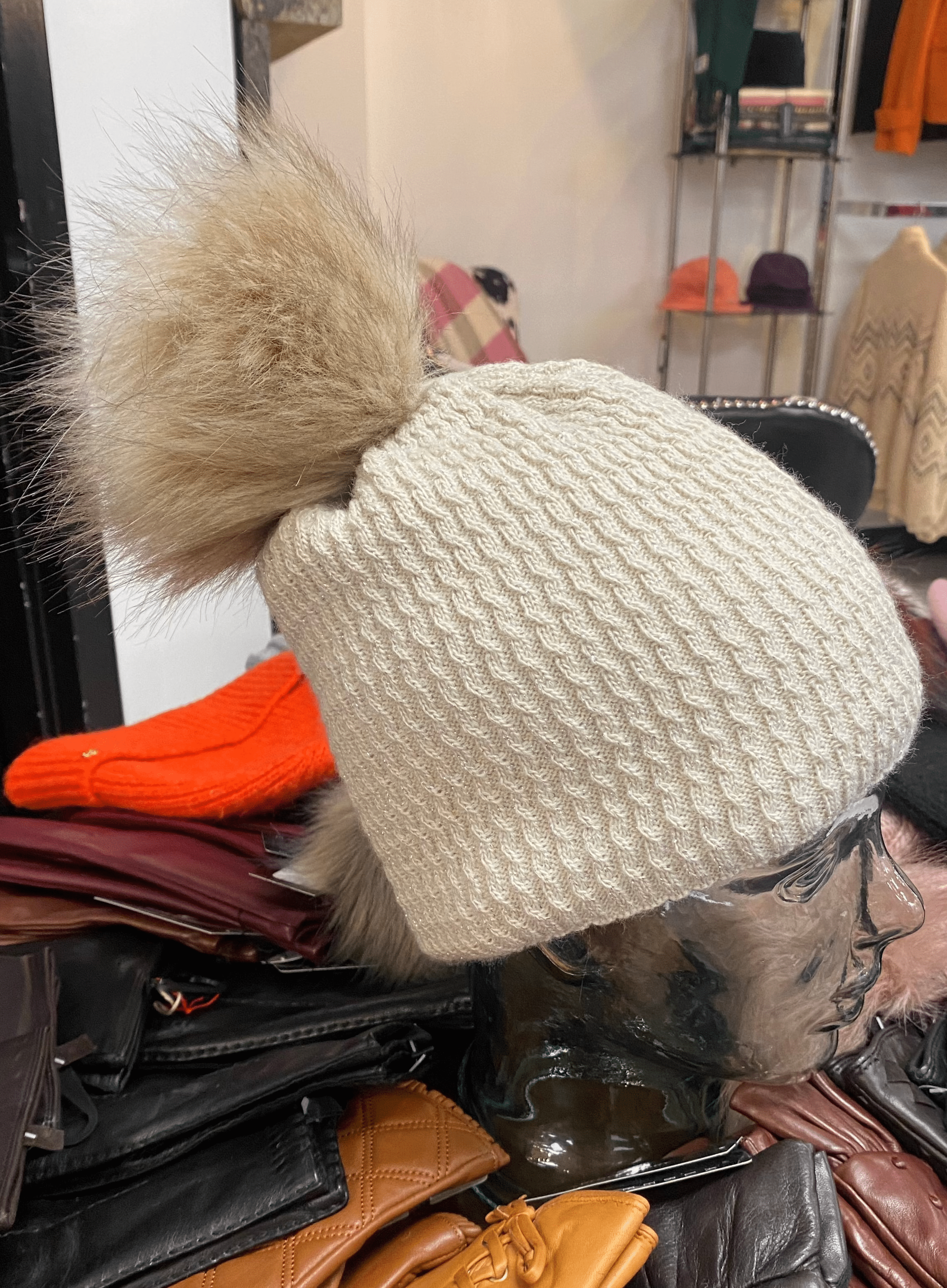 Cozy Knit Fleece Lined Pom Pom Winter Beanie Hat for Women - Warm Soft Cuffed Knit Hat for Cold Weather, Outdoor Activities & Fashion Accessories