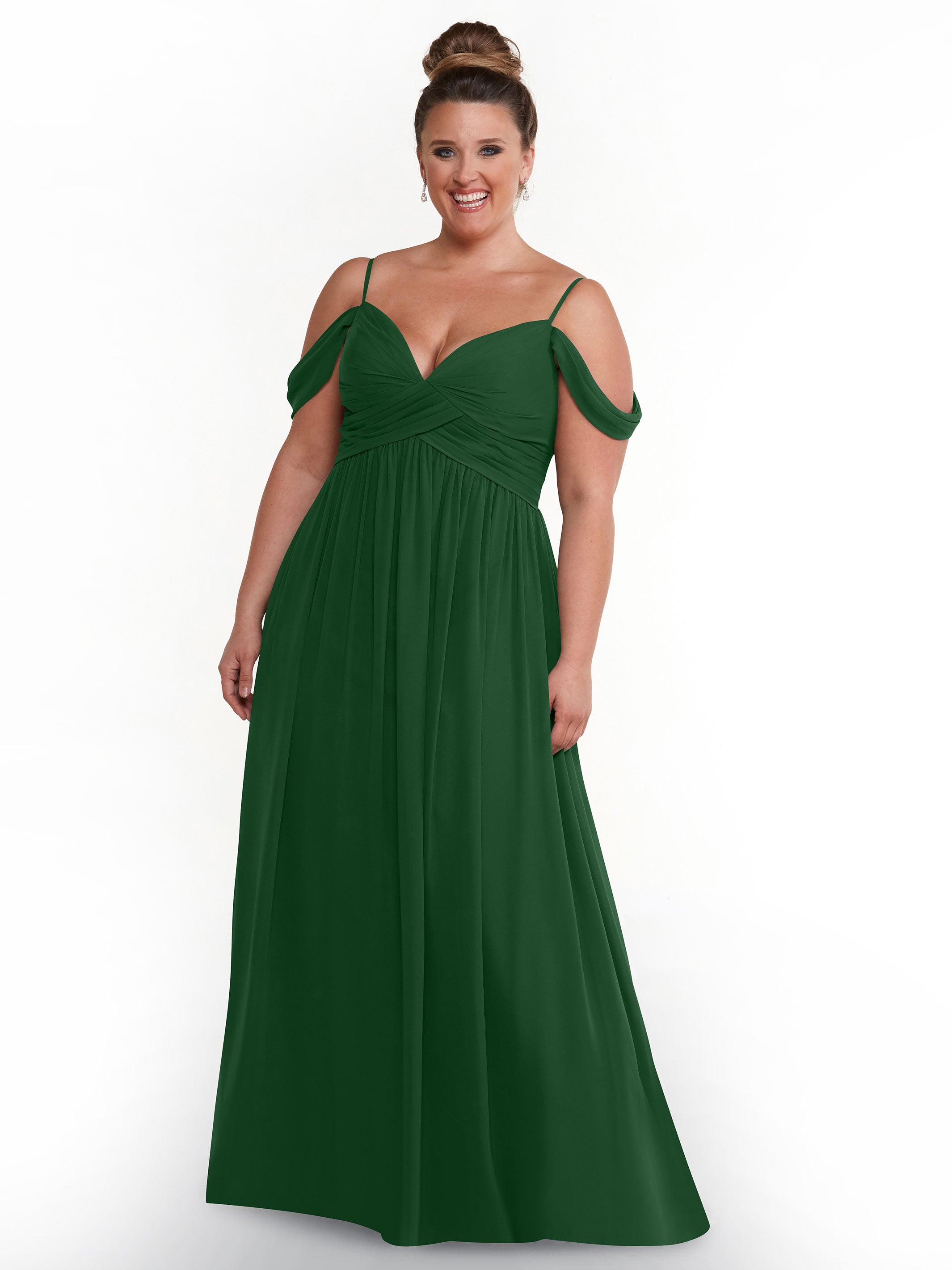 Elegant Off Shoulder Chiffon Bridesmaid Dress with Spaghetti Straps - Perfect for Weddings, Formal Events & Special Occasions