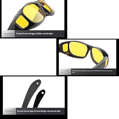 Yifare Nightglo Glasses - Premium Night Vision Driving Glasses for Enhanced Visibility & Safety | Perfect for Night Driving, Road Trips & Low Light Conditions