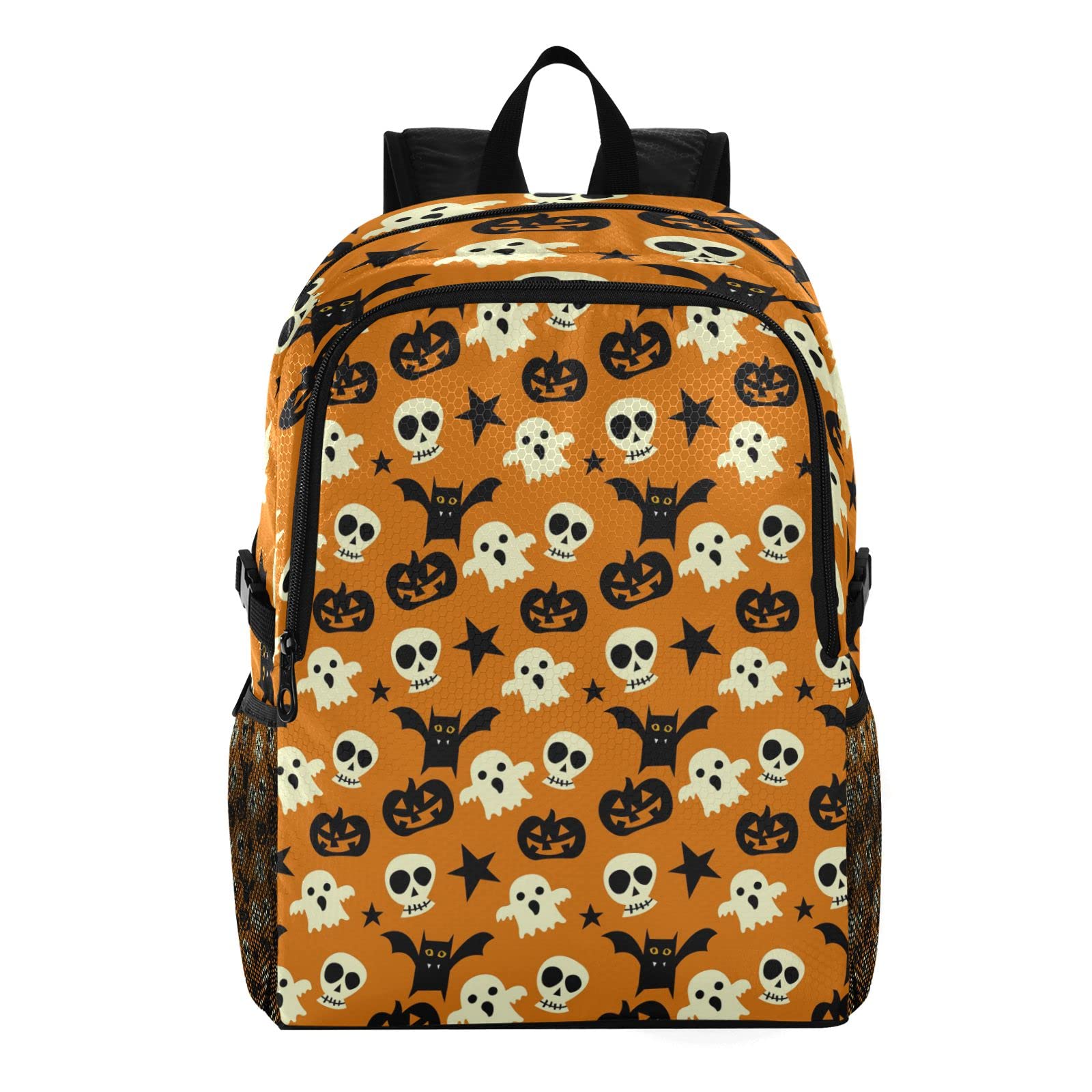 Spooky Skull Halloween Hiking Backpack - 20L Lightweight Waterproof Daypack for Travel, Camping & Outdoor Adventures | Perfect for Trick-or-Treating, Haunted Trails & Costume Parties