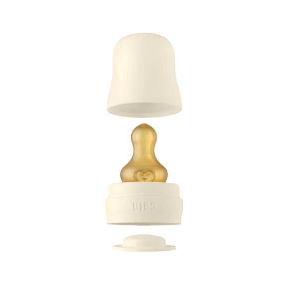 BIBS Baby Glass Bottle Set - 225ml (7.6oz) Ivory | BPA-Free, Durable & Safe for Newborns & Infants | Perfect for Breastfeeding, Formula Feeding & On-the-Go Use