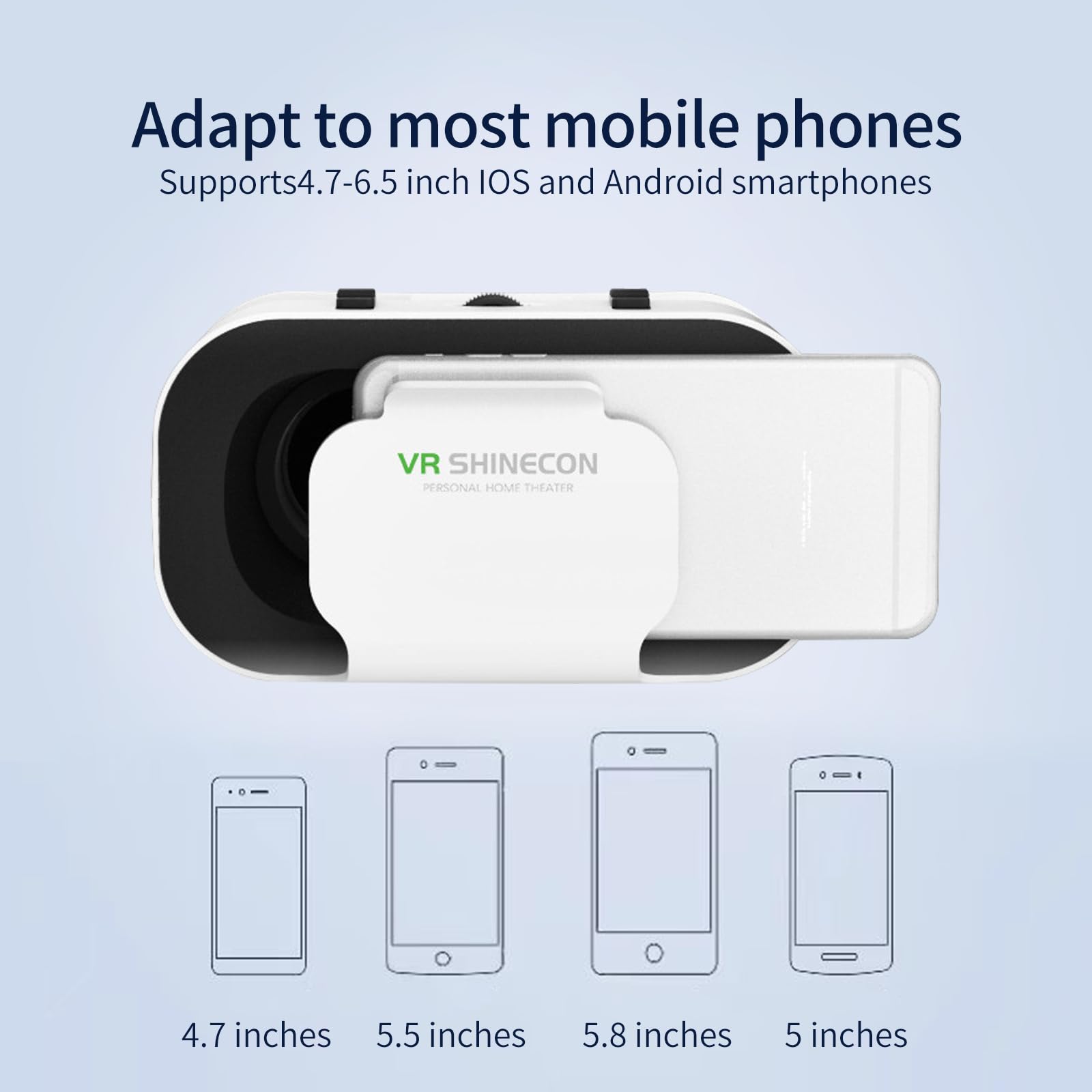 Premium VR Headset for iPhone & Android - 3D Virtual Reality Glasses Compatible with 4.7-6.5 inch Smartphones | Includes Wireless Controller | Perfect for Mobile Gaming, 360° Videos & Immersive Movie Watching | Ideal for Home Entertainment, Travel & VR Experiences