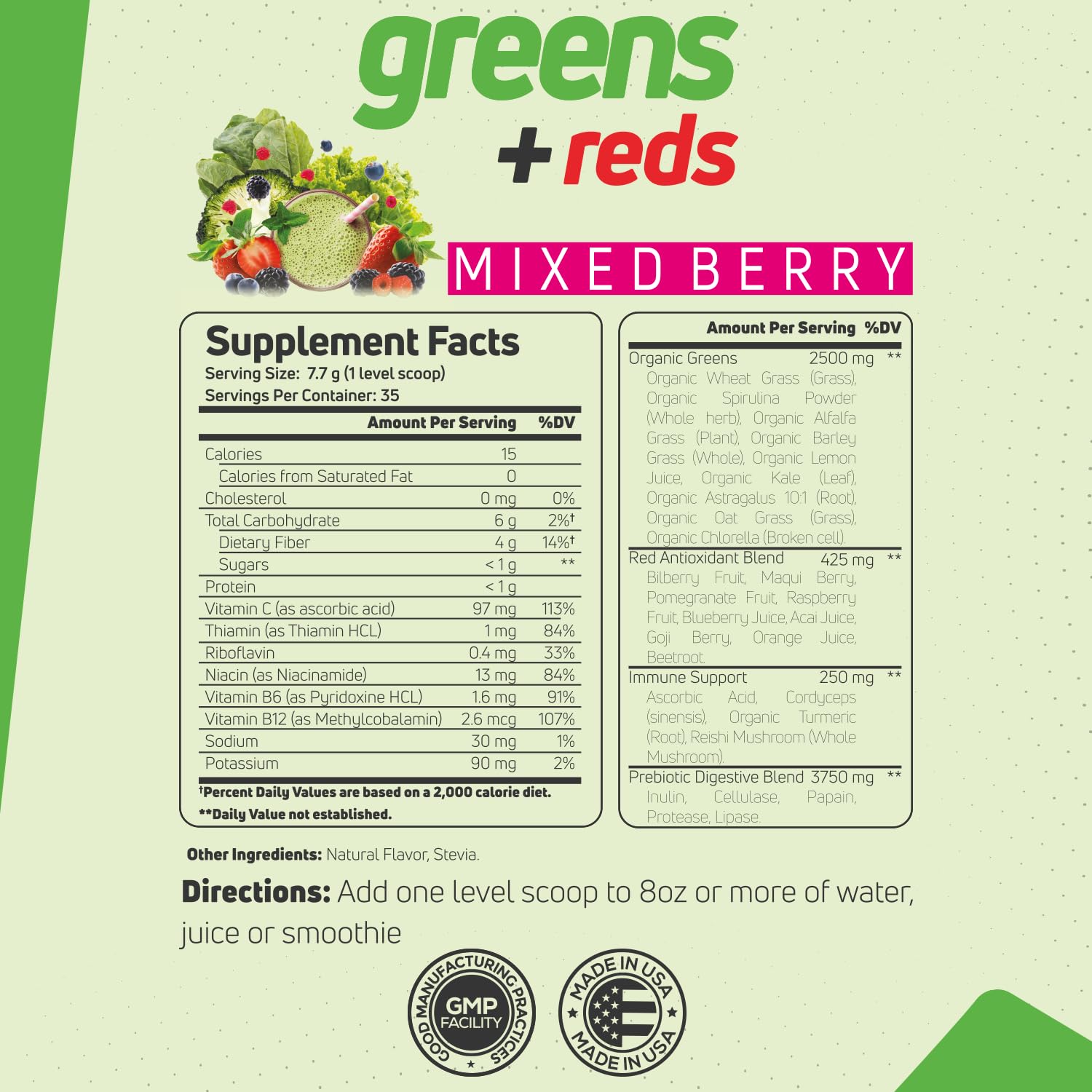 Forzagen Vegan Greens & Reds Superfood Powder - Organic Plant-Based Superfood Blend | Premium Vegan Greens & Reds Supplement with 35 Servings | Boost Energy & Immunity for Active Lifestyles