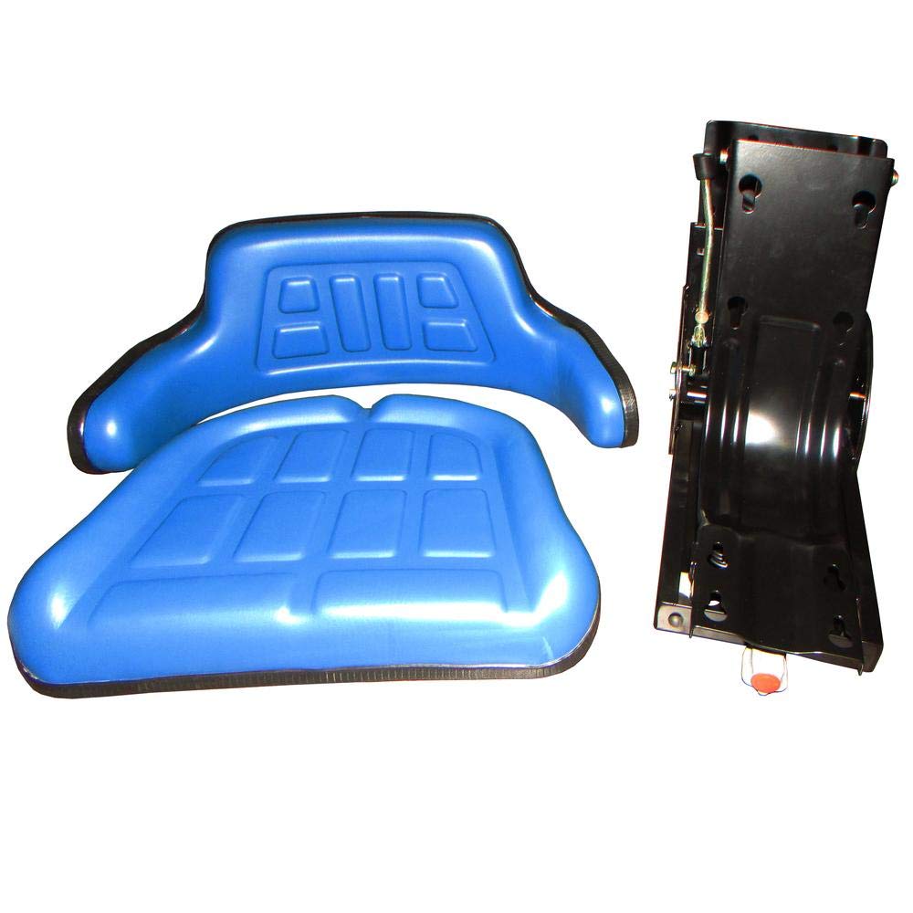 RAParts Blue Waffle Style Suspension Seat for Ford 2N 8N 9N NAA Jubilee Tractors - Comfortable Tractor Seat Replacement for Farming & Outdoor Work