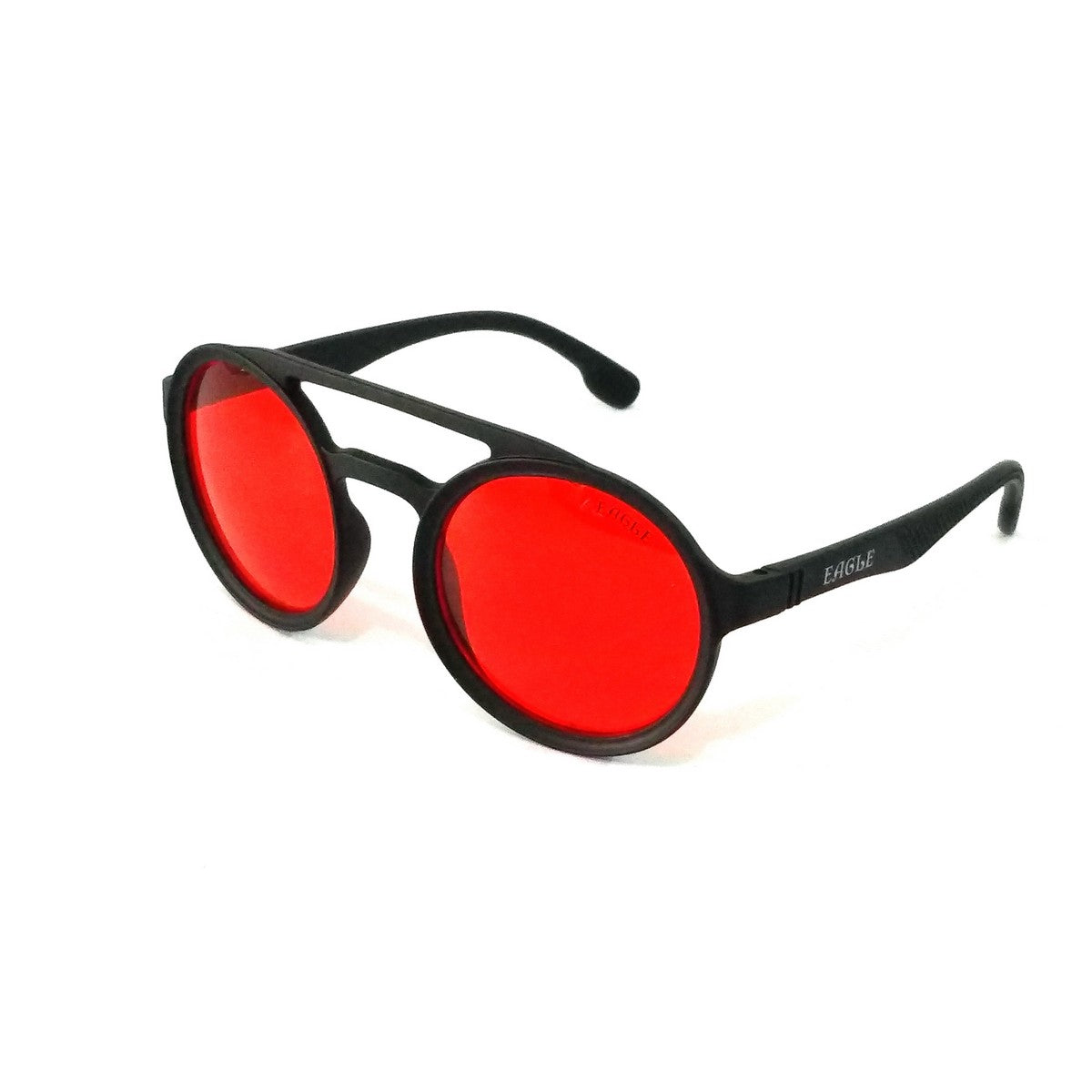 Stylish Red Lens Round Sunglasses for Men & Women - UV Protection Fashion Accessories for Beach, Driving & Outdoor Activities