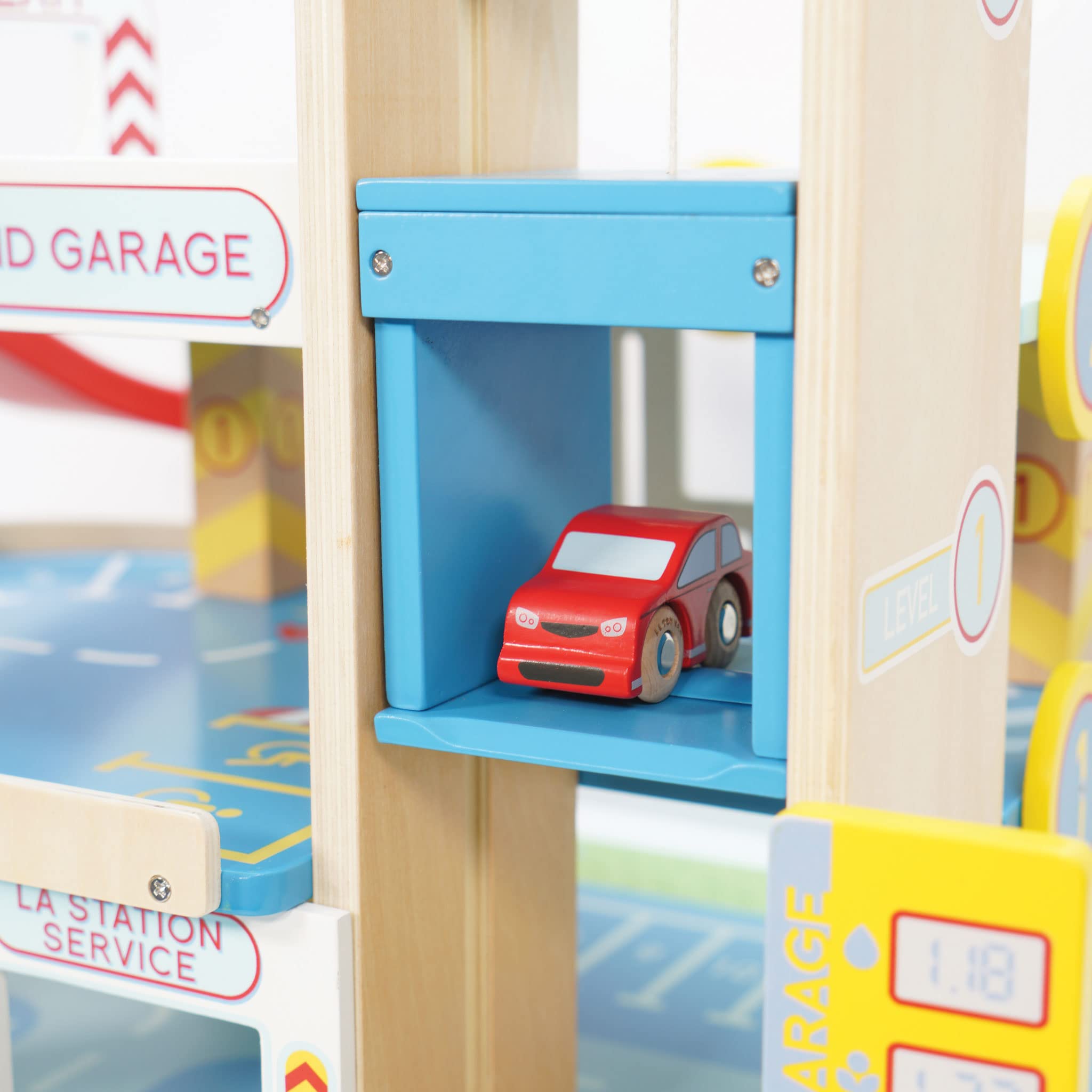Le Toy Van Motors, Planes & Garages - Le Grande Garage Wooden Toy Set for Kids | Pretend Play, Vehicle Storage & Imaginative Playtime