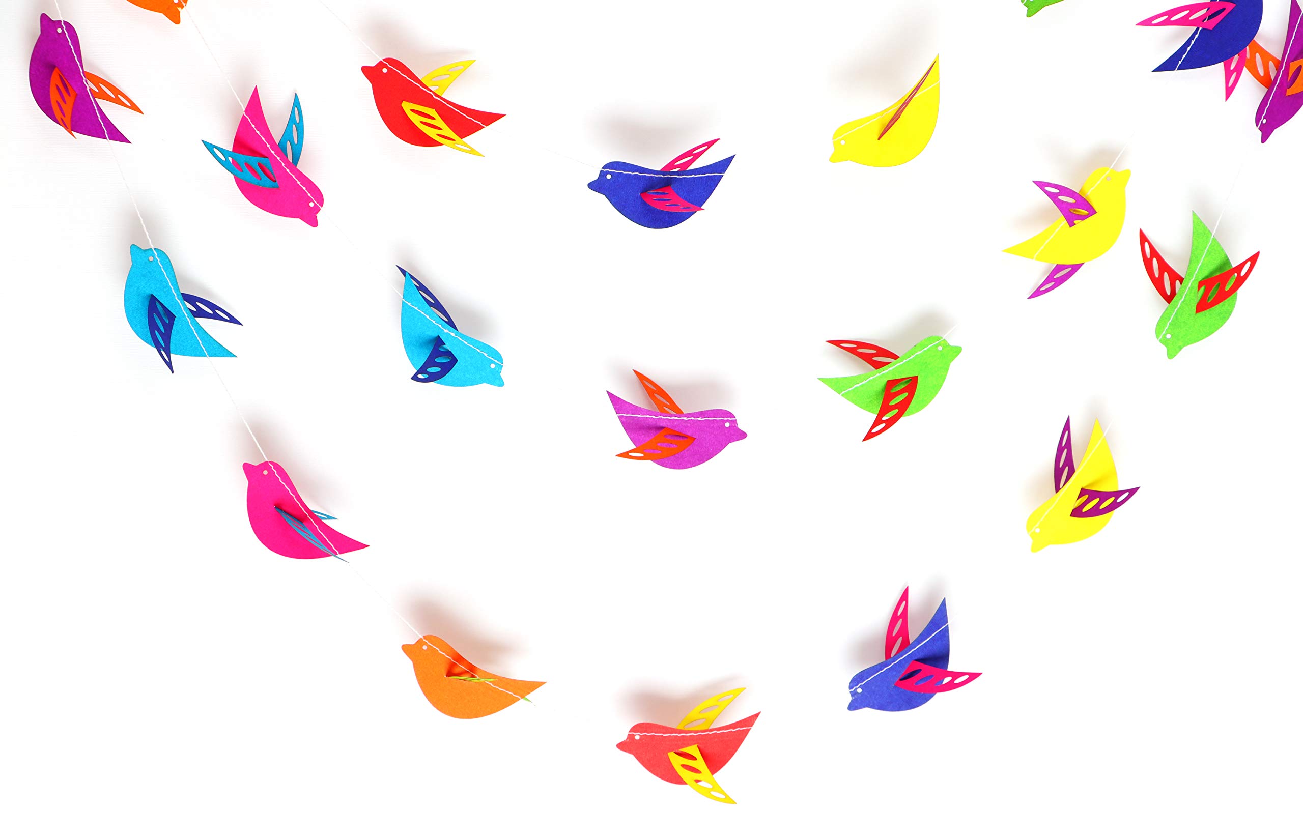 Seyal® Rainbow 3D Birds Garland - Colorful Paper Hanging Decor for Birthday Party, Baby Shower & Home Decoration