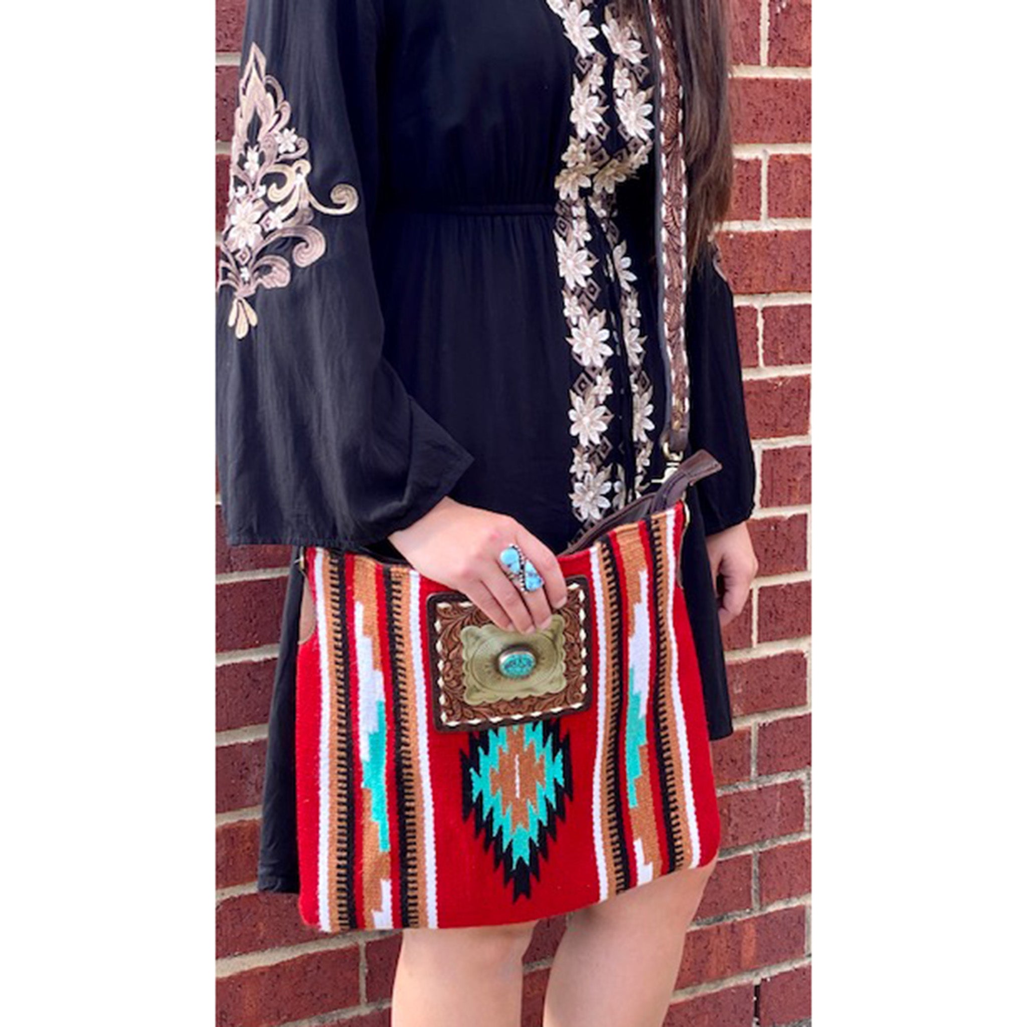 American Darling Conceal Carry Red Aztec Crossbody Purse - Stylish & Secure Handbag for Women | Perfect for Travel, Shopping & Everyday Use
