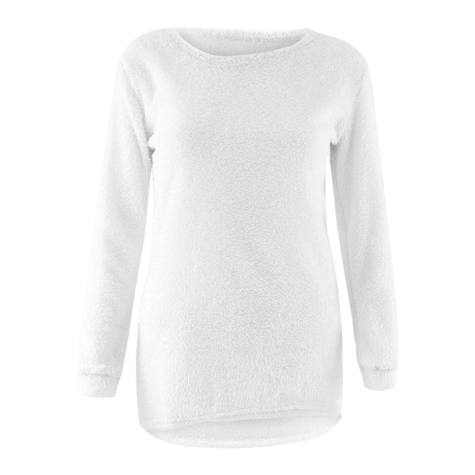 Women's Oversized Long Crewneck Sweater - Solid Color Plus Size Fall Knitwear 2024 | Cozy Loungewear & Layering Essential for Autumn