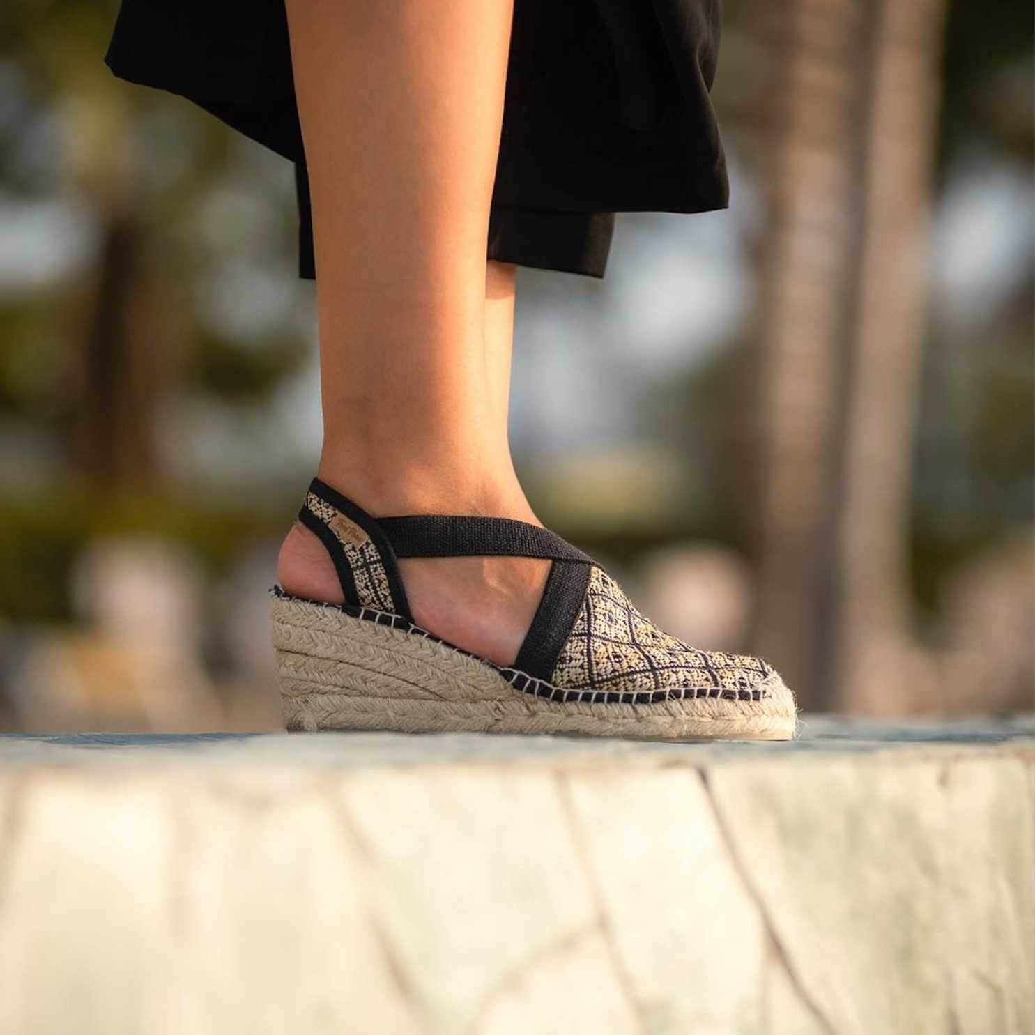 Women's Floral Cotton Blend Wedge Sandals - Comfortable & Stylish Summer Shoes for Beach, Party & Casual Wear