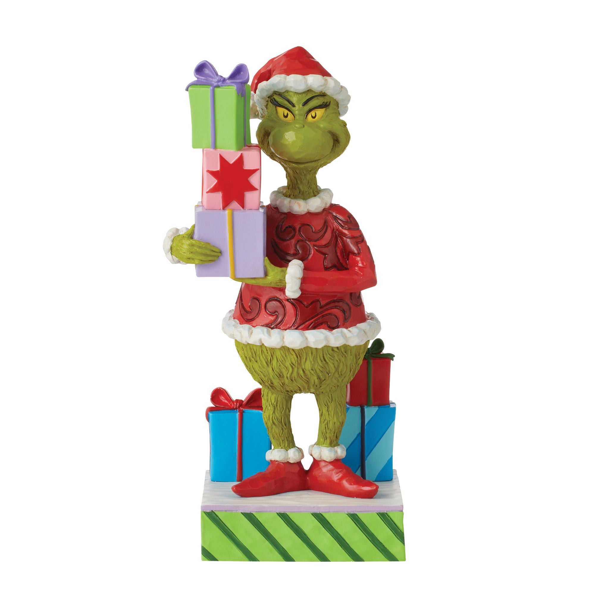 Grinch Holding Presents - Funny Christmas Decorations for Home, Office & Party - Perfect for Holiday Gifts & Festive Decor
