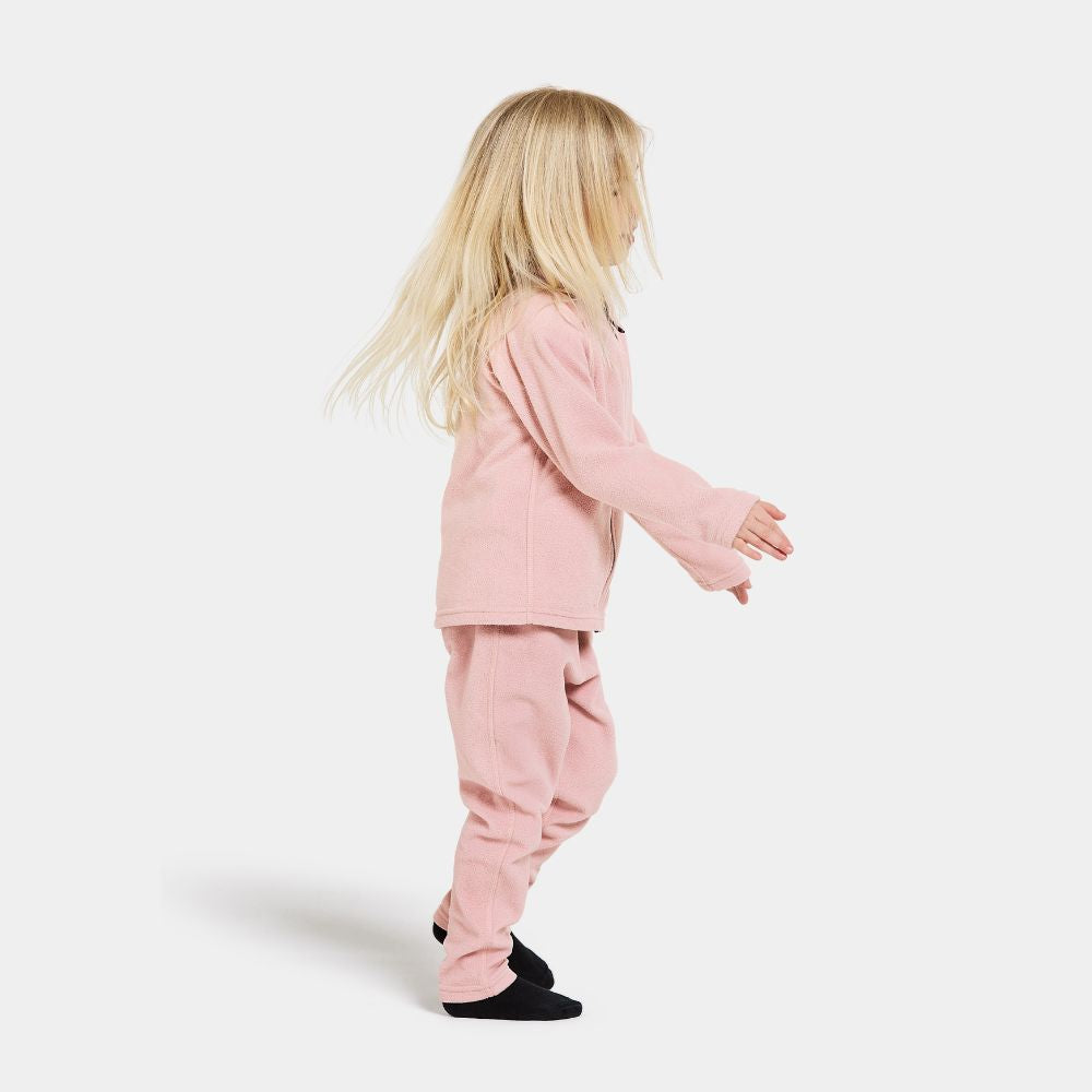 Didriksons Monte 10 Kids Fleece Jacket for Skiing & Winter Activities - Warm Dusty Pink Outerwear for Girls & Boys - Perfect for Snow Play, School & Outdoor Adventures