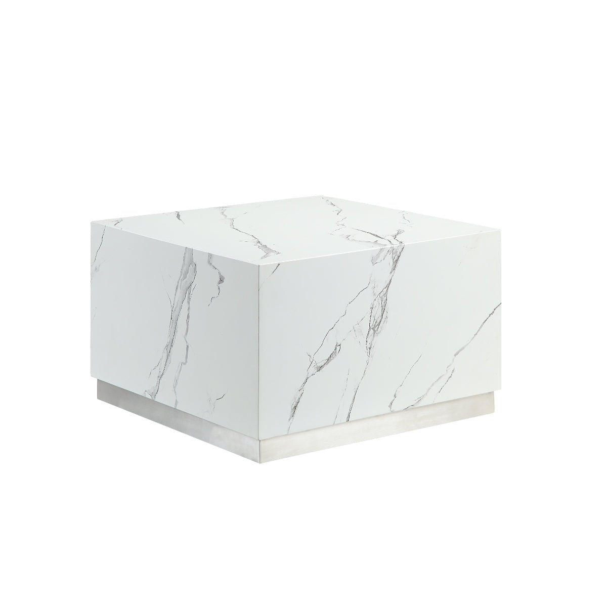 Modern White Small Square Coffee Table - Minimalist Living Room Furniture for Home Decor, Office & Lounge Use