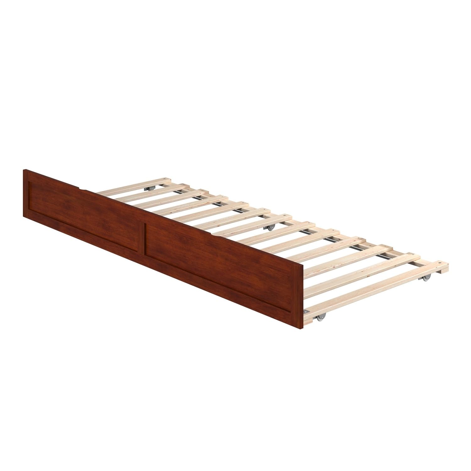 AFI Twin XL Trundle Bed in Walnut Finish - Space-Saving Bed for Kids, Teens & Guest Rooms - Perfect for Small Bedrooms & Dorm Rooms
