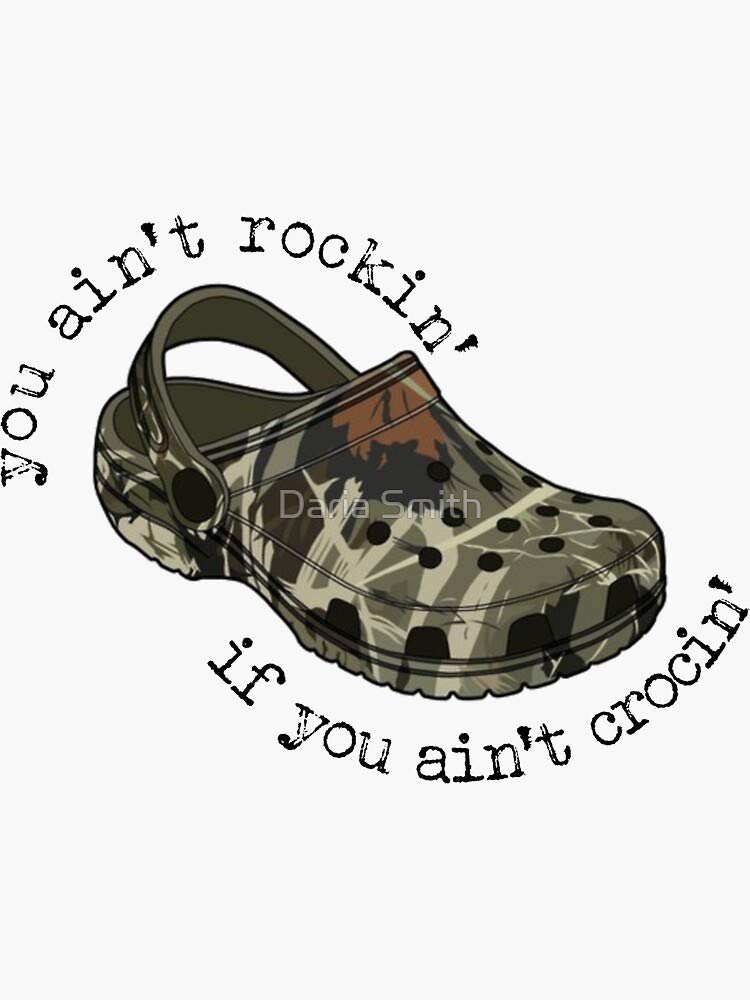 Camo Crocs Stickers - Waterproof Vinyl Decals for Cars, Trucks, Laptops, Windows & Walls - Perfect for Outdoor Enthusiasts & Camo Lovers