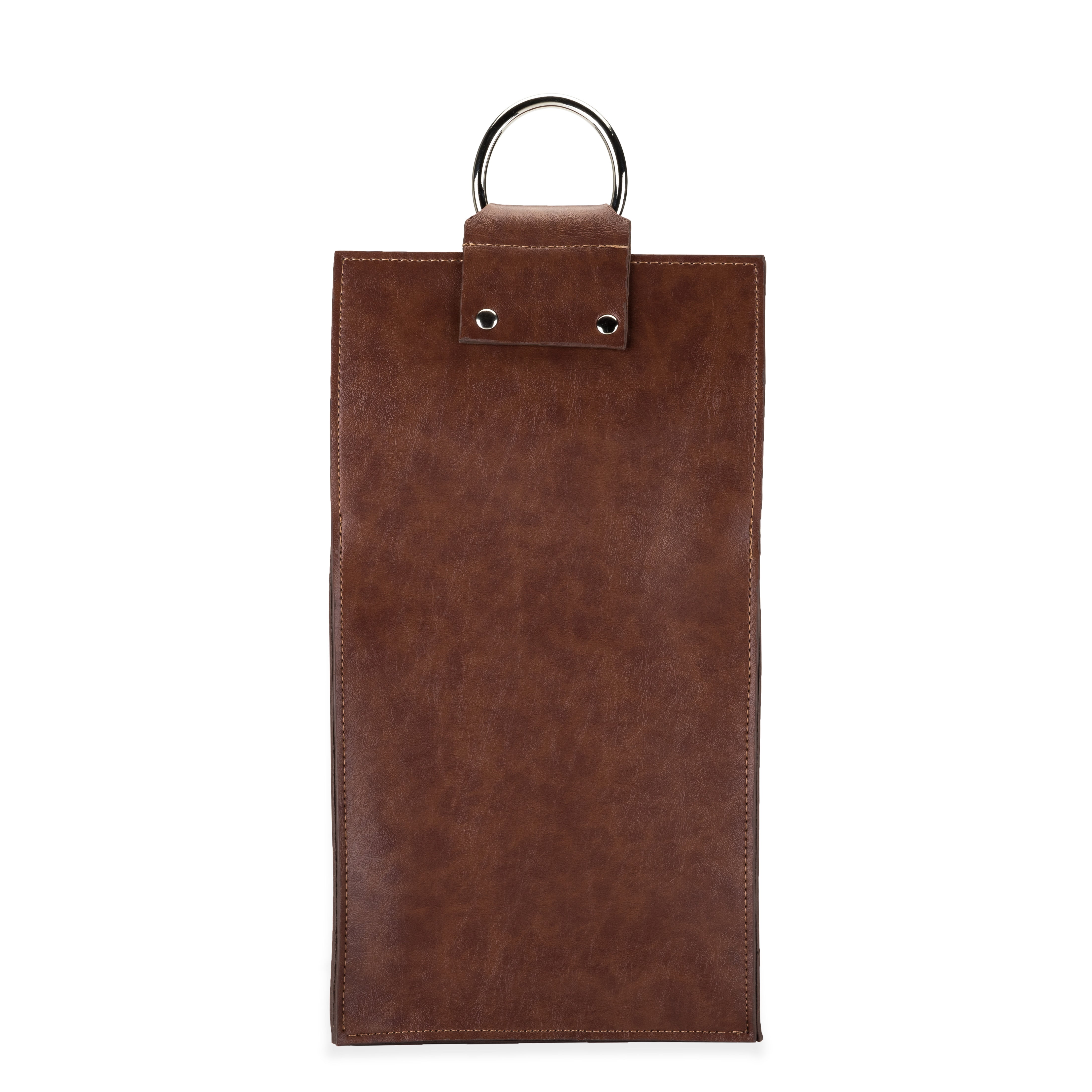 Premium Faux Leather Double Bottle Wine Tote Bag - Insulated Wine Carrier for 2 Bottles - Perfect for Picnics, Parties & Gifts (Black)