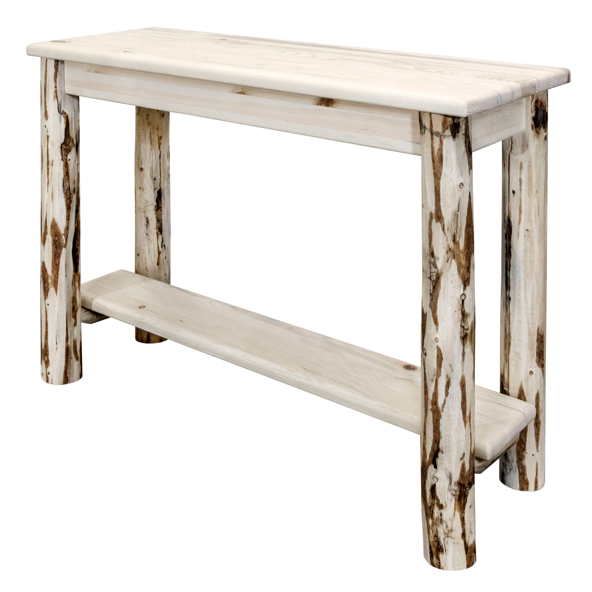 Rustic Montana Wooden Console Table with Shelf - Entryway, Living Room & Hallway Decor for Stylish Home Organization