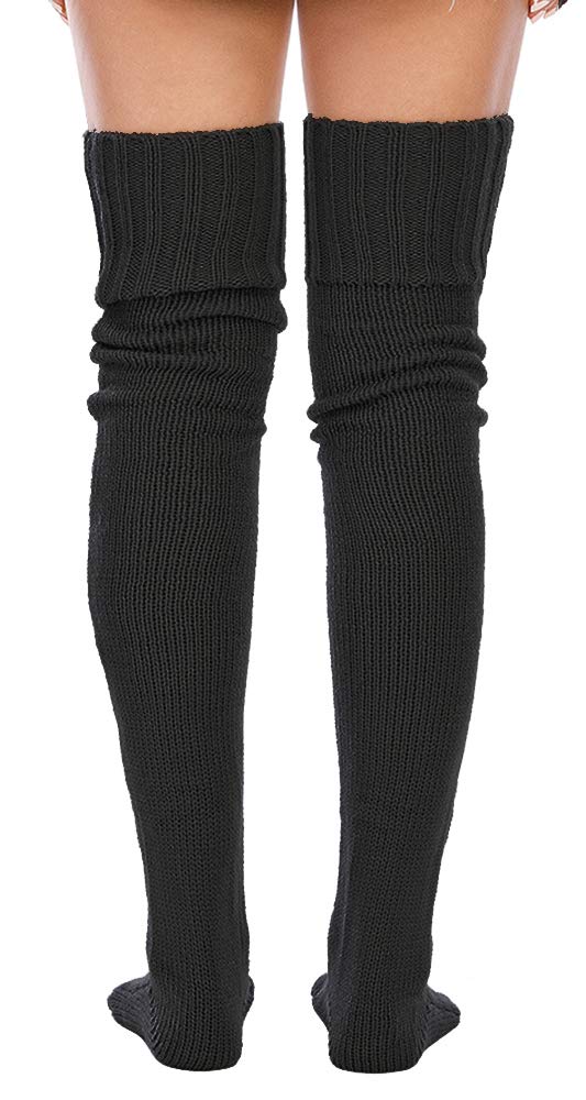 Leoparts Women's Cable Knit Thigh High Boot Socks - Extra Long Over Knee Winter Stockings & Leg Warmers for Cold Weather, Snow Boots, and Fashion Outfits