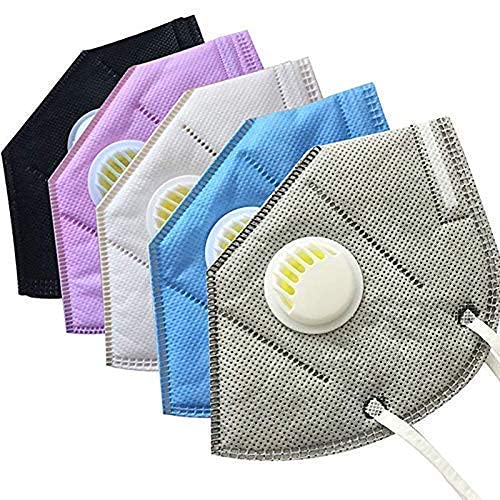 NURAT® 5-Layer Cotton Reusable N95 Face Mask - Breathable & Comfortable (White, No Valve, 10-Pack) for Men & Women - Ideal for Travel, Work, and Daily Protection