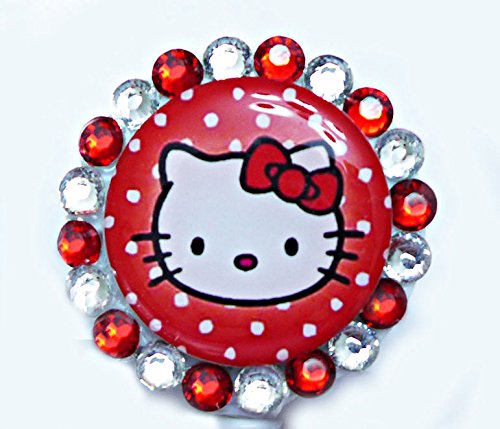 LOVEKITTY - 3D Bling Rhinestone Kitty Badge Reel, Name Tag Holder, ID Badge Clip for Nurses, Teachers, Healthcare Workers - Perfect for Hospitals, Schools, Conventions & Workplaces
