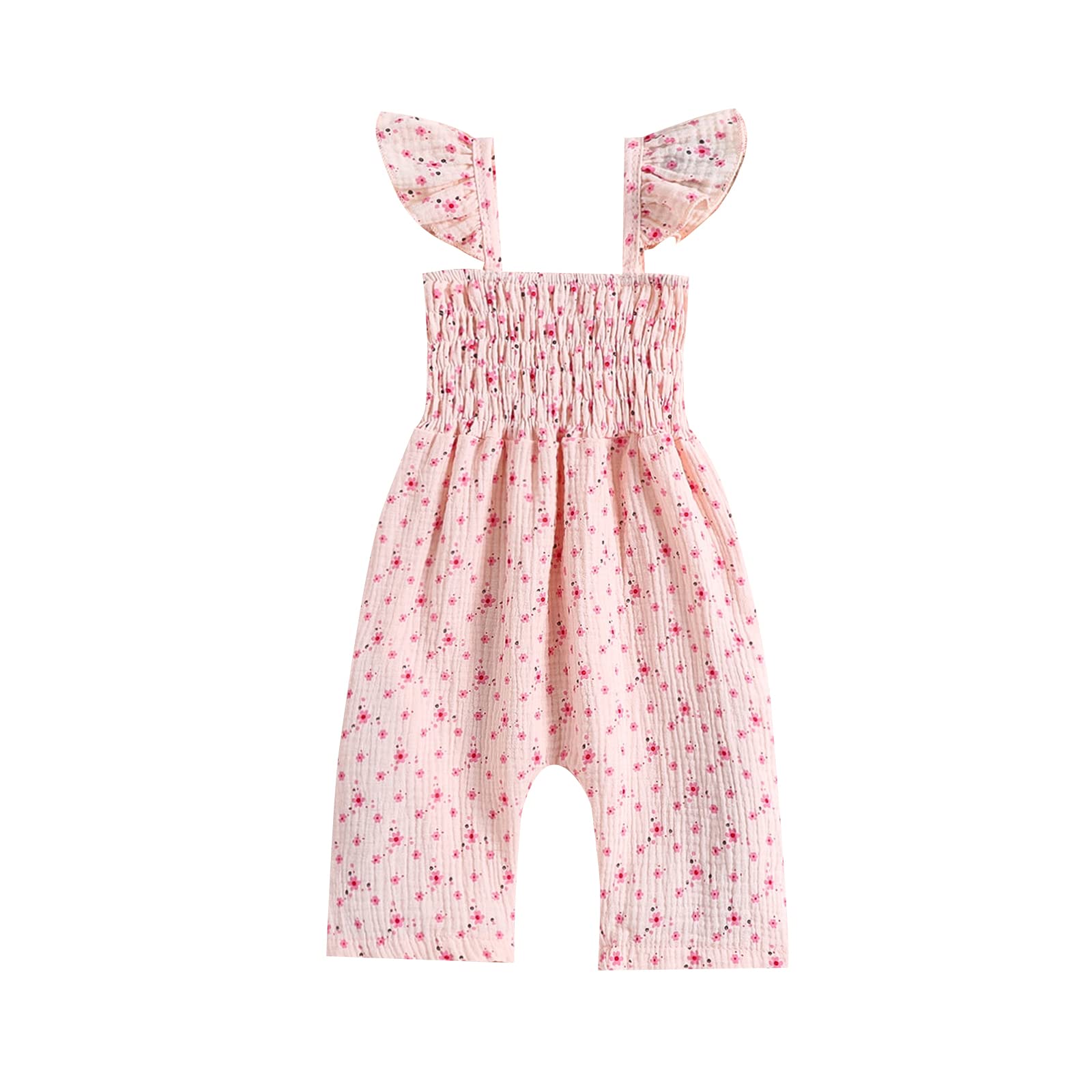 Adorable Floral Baby Girl Romper Jumpsuit - Soft Elastic One-Piece Outfit for Newborn & Toddler | Perfect for Summer Playdates & Photo Shoots