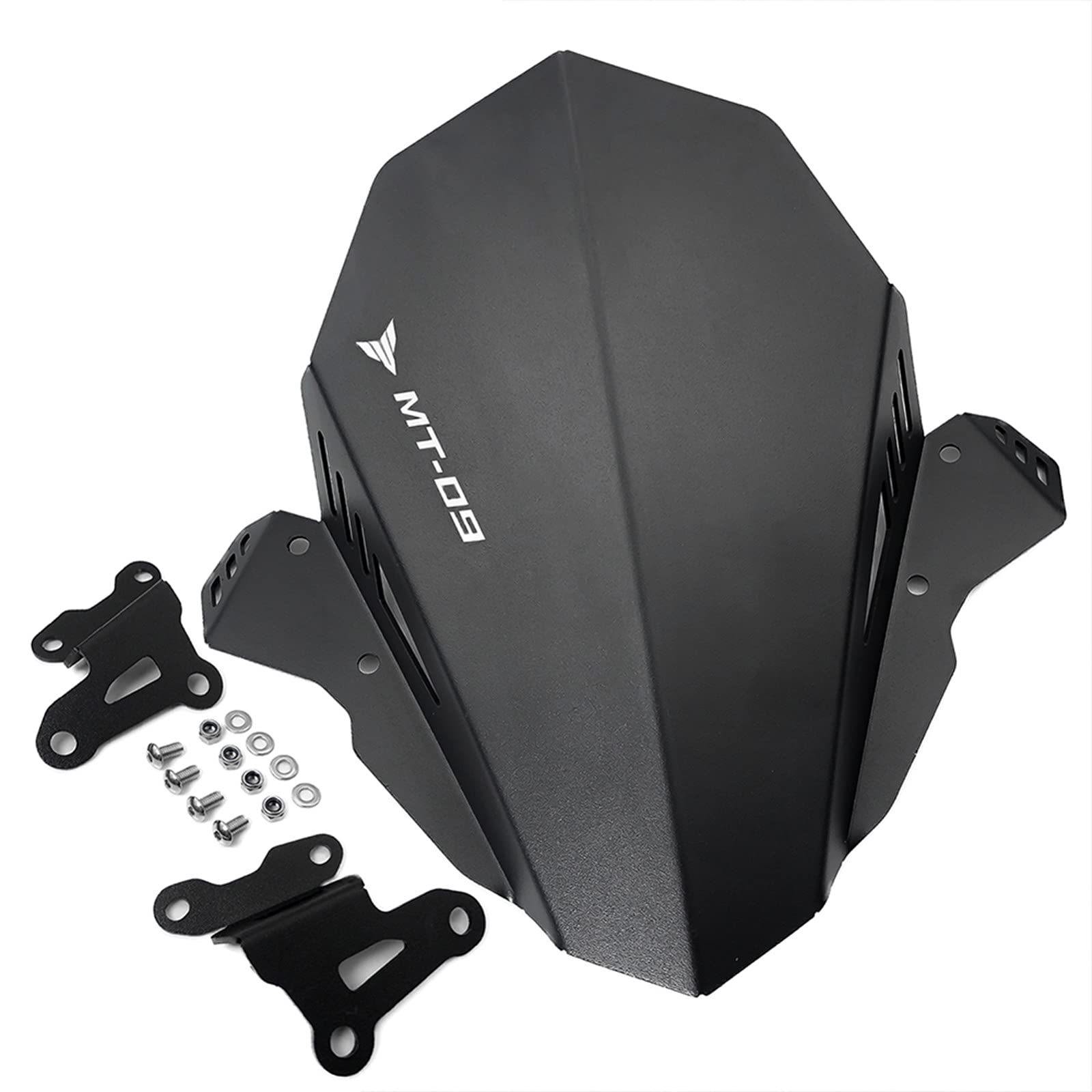 Aluminum Motorcycle Windscreen for Yamaha MT-09 FZ-09 2017-2021 - Black for Smooth Riding