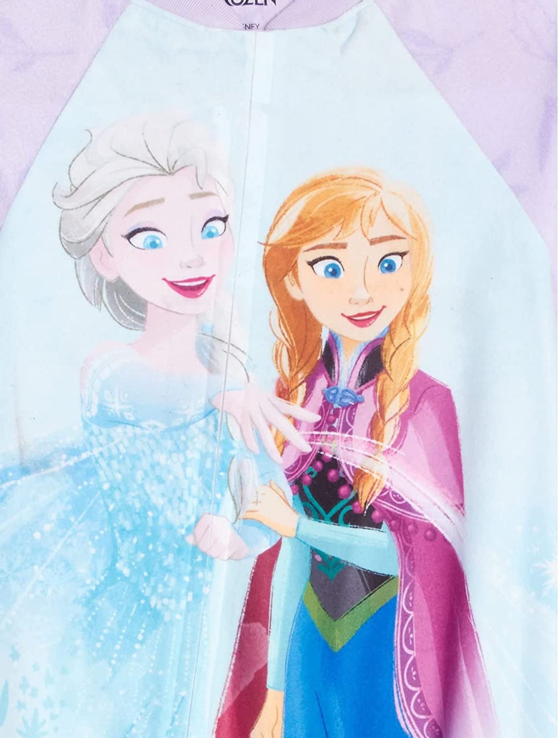 Disney Frozen Elsa & Anna Girls' Pajama Set - Soft Fleece Sleepwear for Kids Ages 4-12 (5T) - Purple Princess Nightwear for Bedtime & Sleepovers