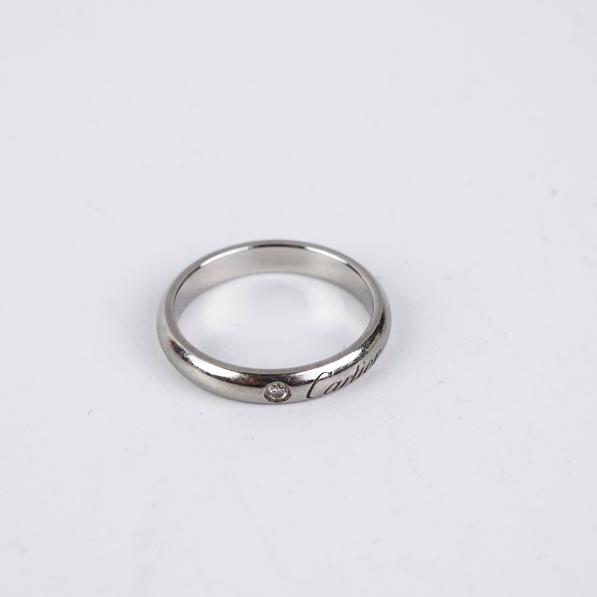 Cartier C De Cartier Platinum Diamond Ring Size 49 - Luxury Wedding Band for Engagement & Anniversary Gifts