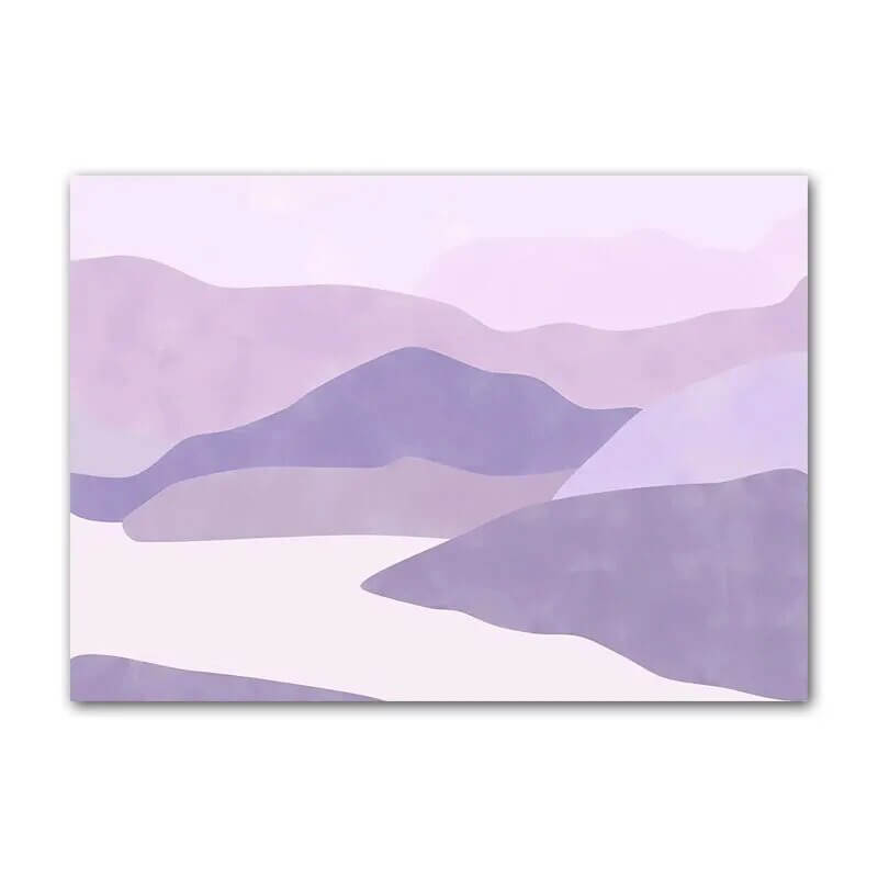 Minimalist Purple Art Canvas Posters - Modern Abstract Wall Decor for Living Room, Bedroom & Office